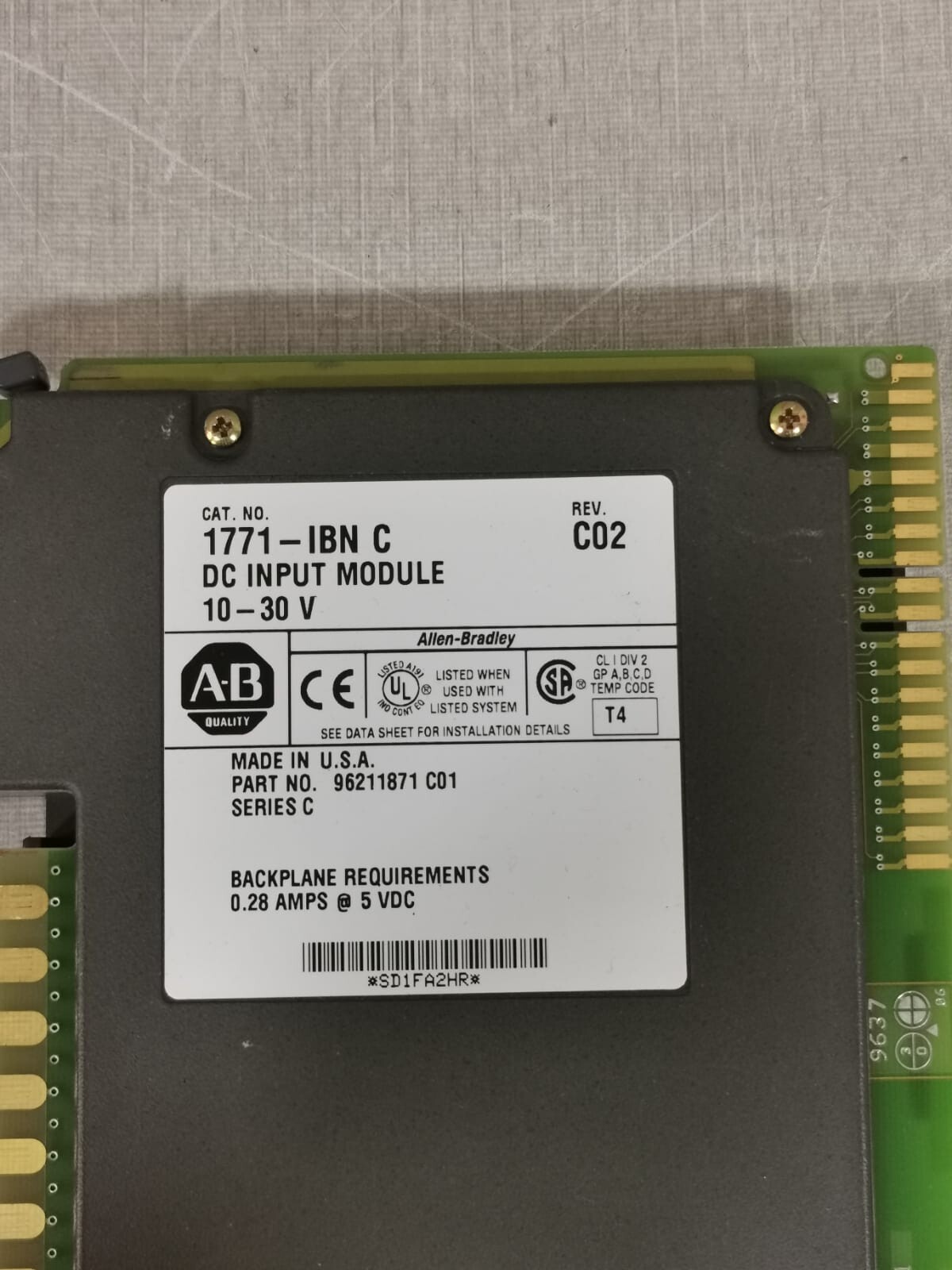 Allen-Bradley 1771-IBN Allen Bradley 1771-IBN DC Input Module Ser C Rev. C02 2