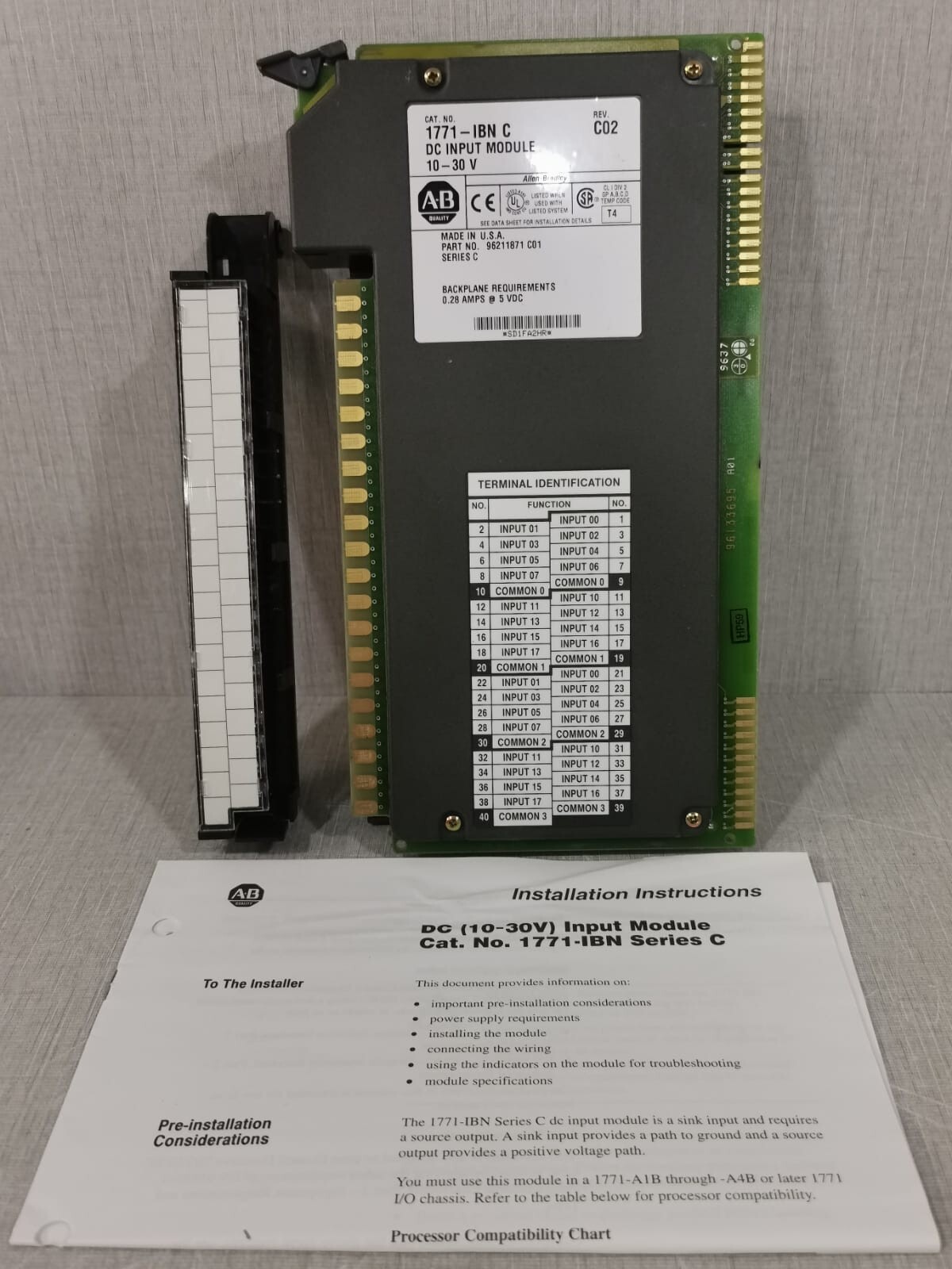 Allen Bradley 1771-IBN DC Input Module Ser C Rev. C02