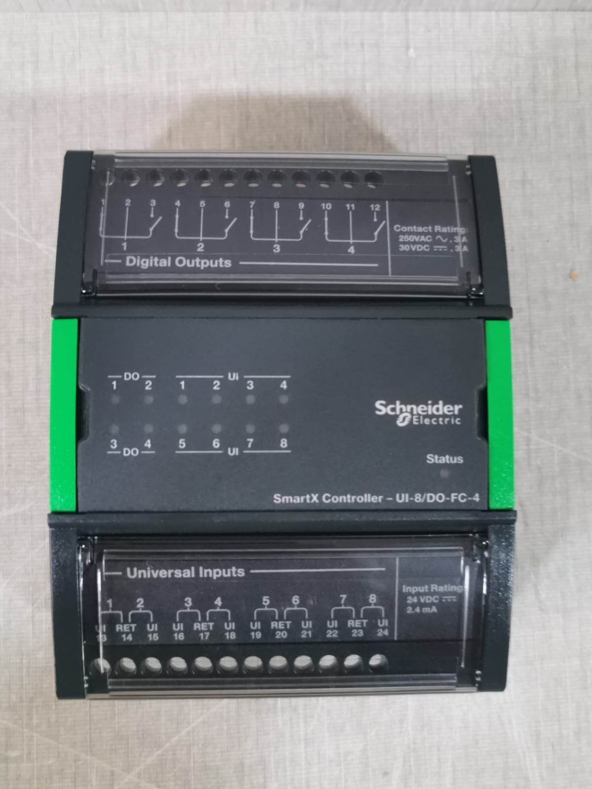 Schneider Electric SXWUI8D4X10001 Schneider Electric SmartX Controller UI-8/DO-FC-4 I/O Module P/n:SXWUI8D4X10001 3