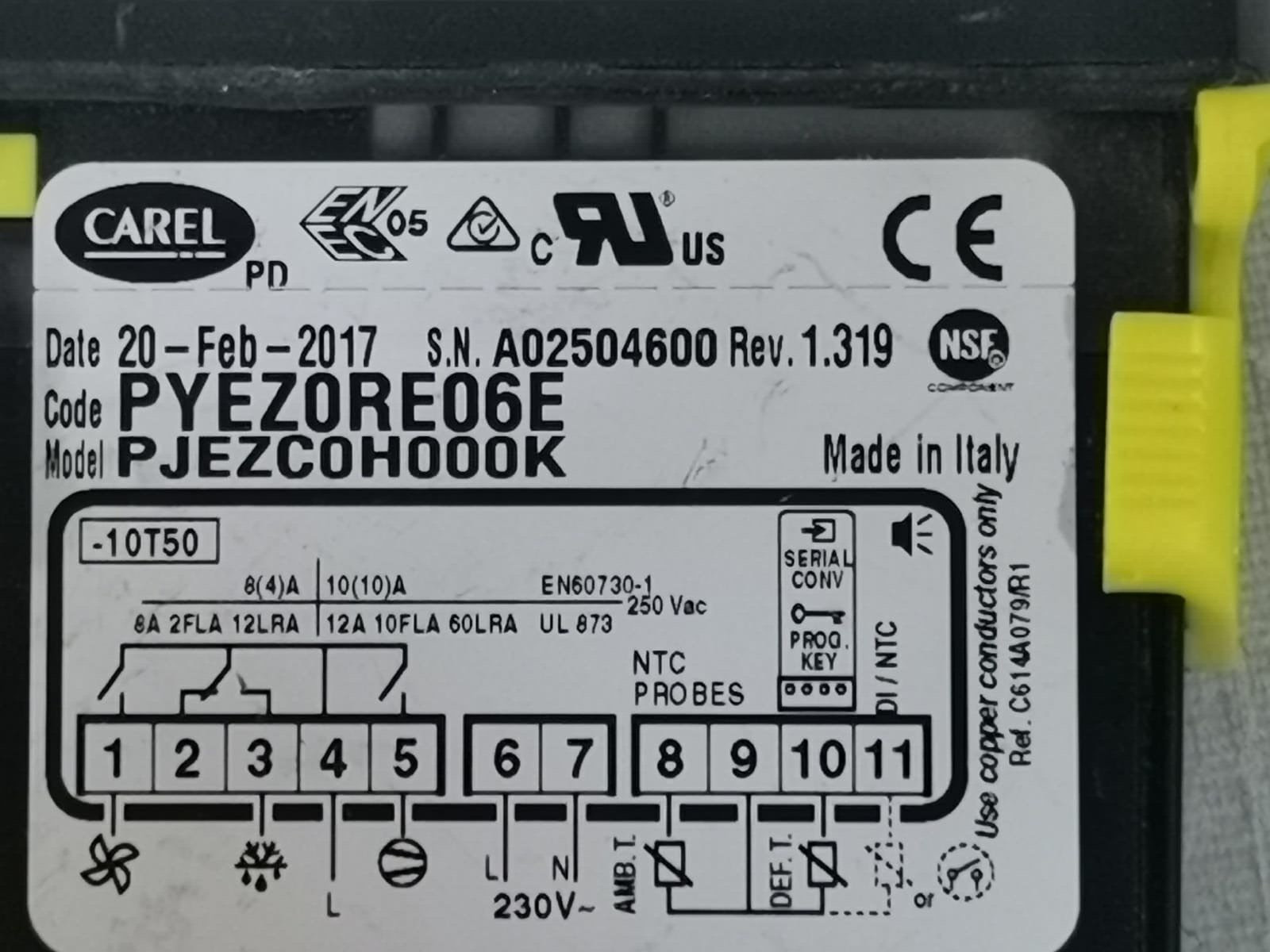 Carel PJEZC0H000K CAREL PJEZC0H000K TempeCAREL PJEZC0H000K Temperature Controller PYEZ0RE06E 3