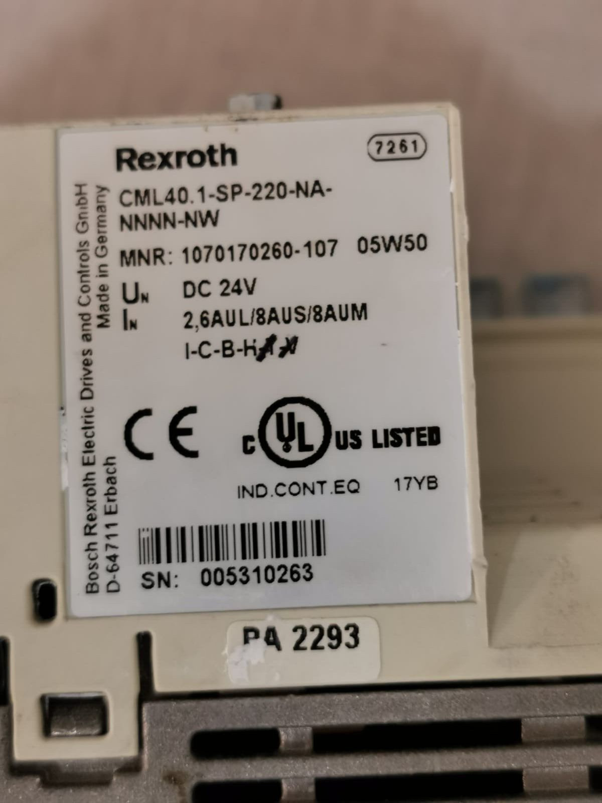 Rexroth CML40.1-SP-220-NA-NNNN-NW Rexroth CML40.1-SP-220-NA-NNNN-NW IndraControl L40 DC 24V 3
