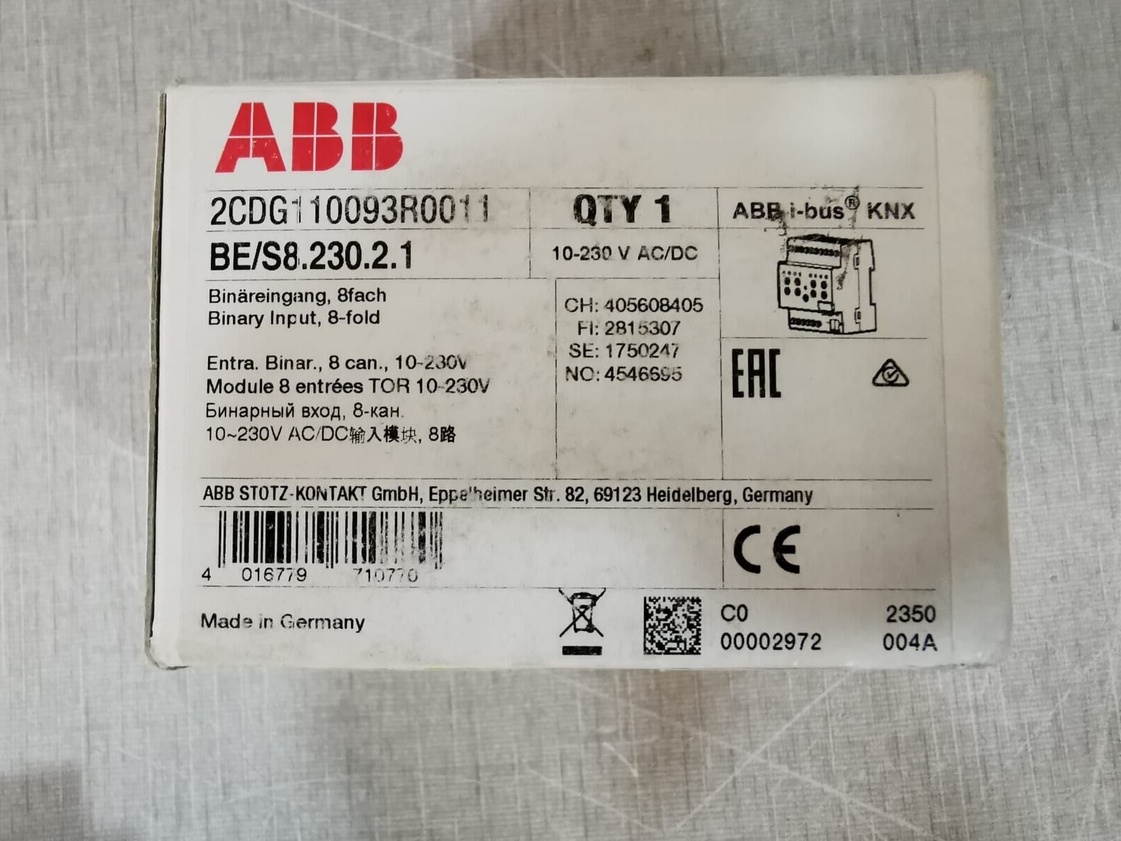 ABB BE/S8.230.2.1 ABB i-bus KNX BE/S8.230.2.1 Binary Input, 8 Fold 2CDG110093R0011 6