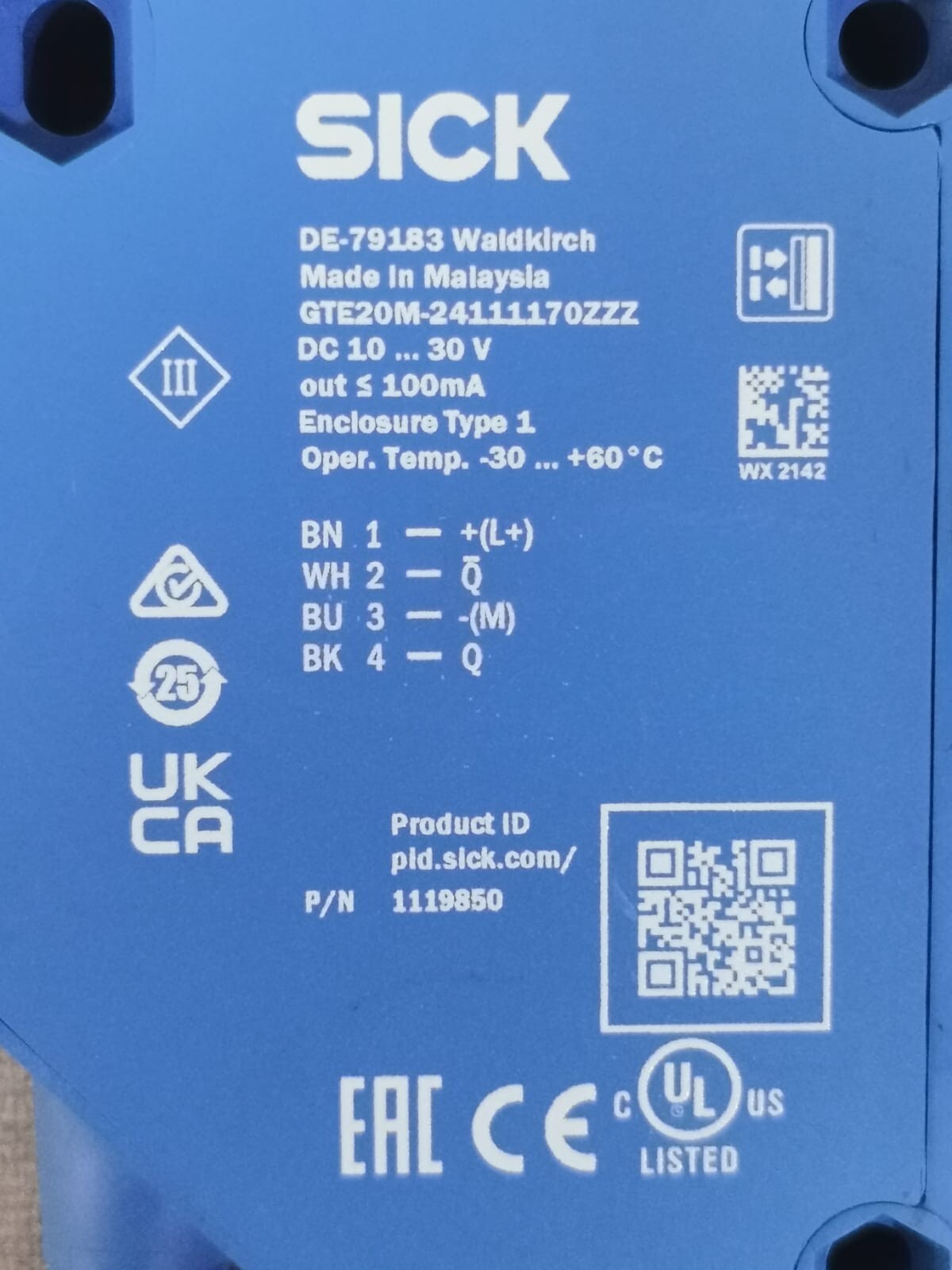 SICK DE-79183 SICK DE-79183 GTE20M-24111170ZZZ DC 10...30 V 5