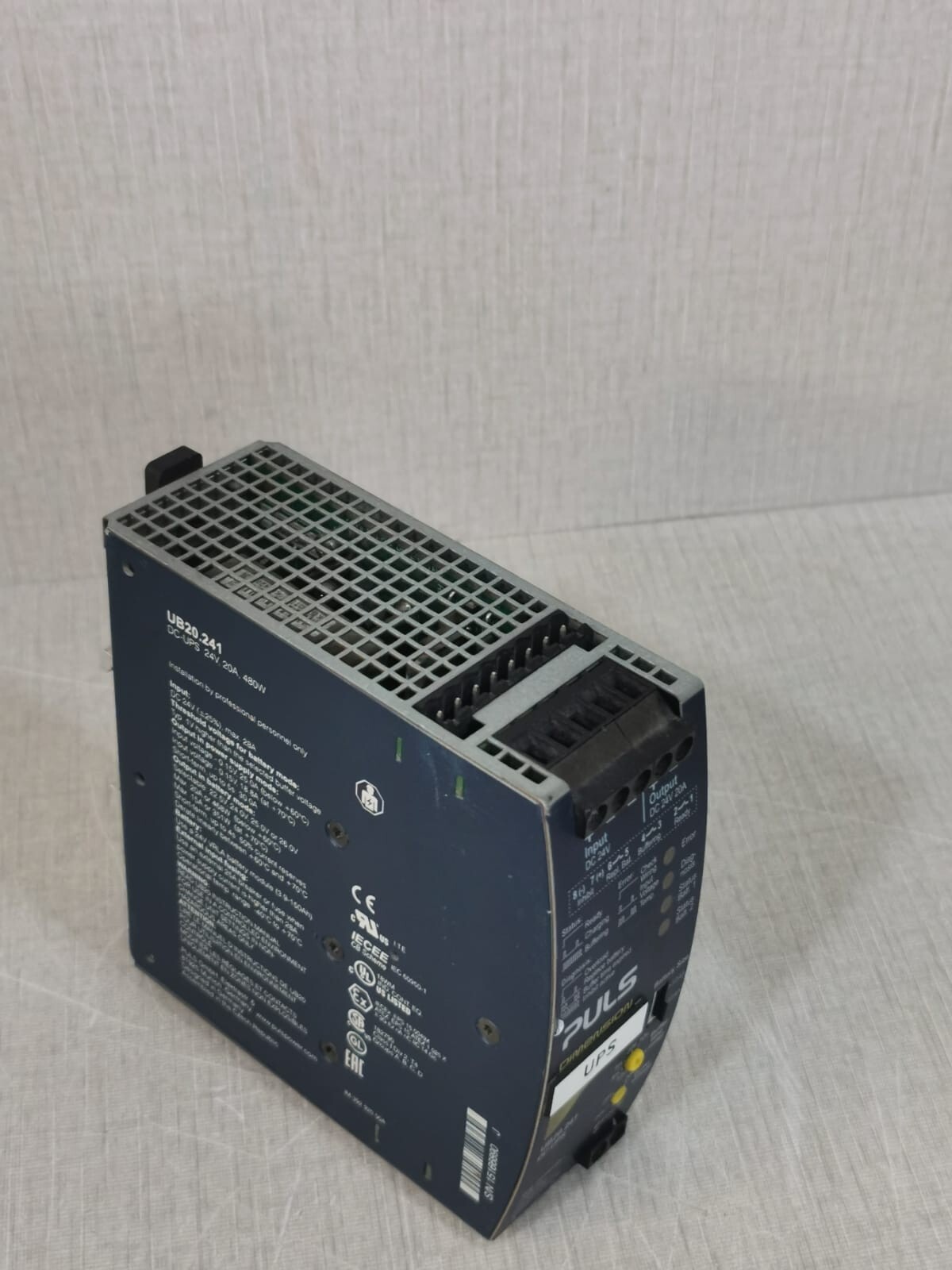PULS UB20.241 PULS UB20.241 DC-UPS 24V, 20A, UPS Control Unit 480W 8