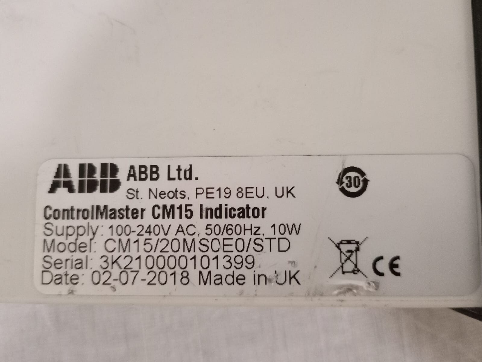 ABB CM15/20MS0E0/STD ABB CM15 ControlMaster CM15 Indicator CM15/20MS0E0/STD 7
