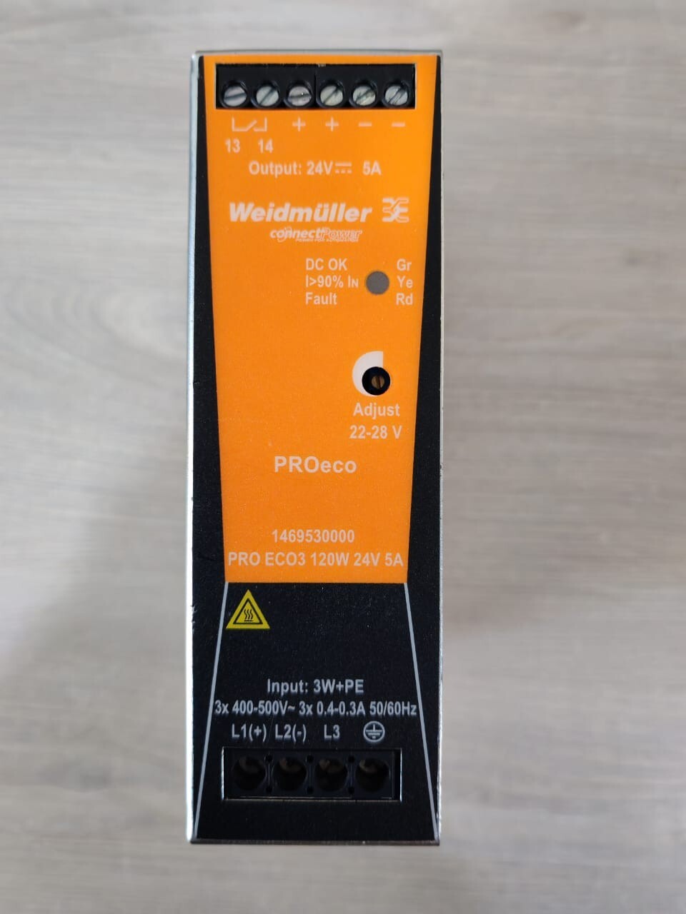 Weidmuller PRO eco / Pro Eco3 120W 24V 5A Din Rail Power Supply 1469530000