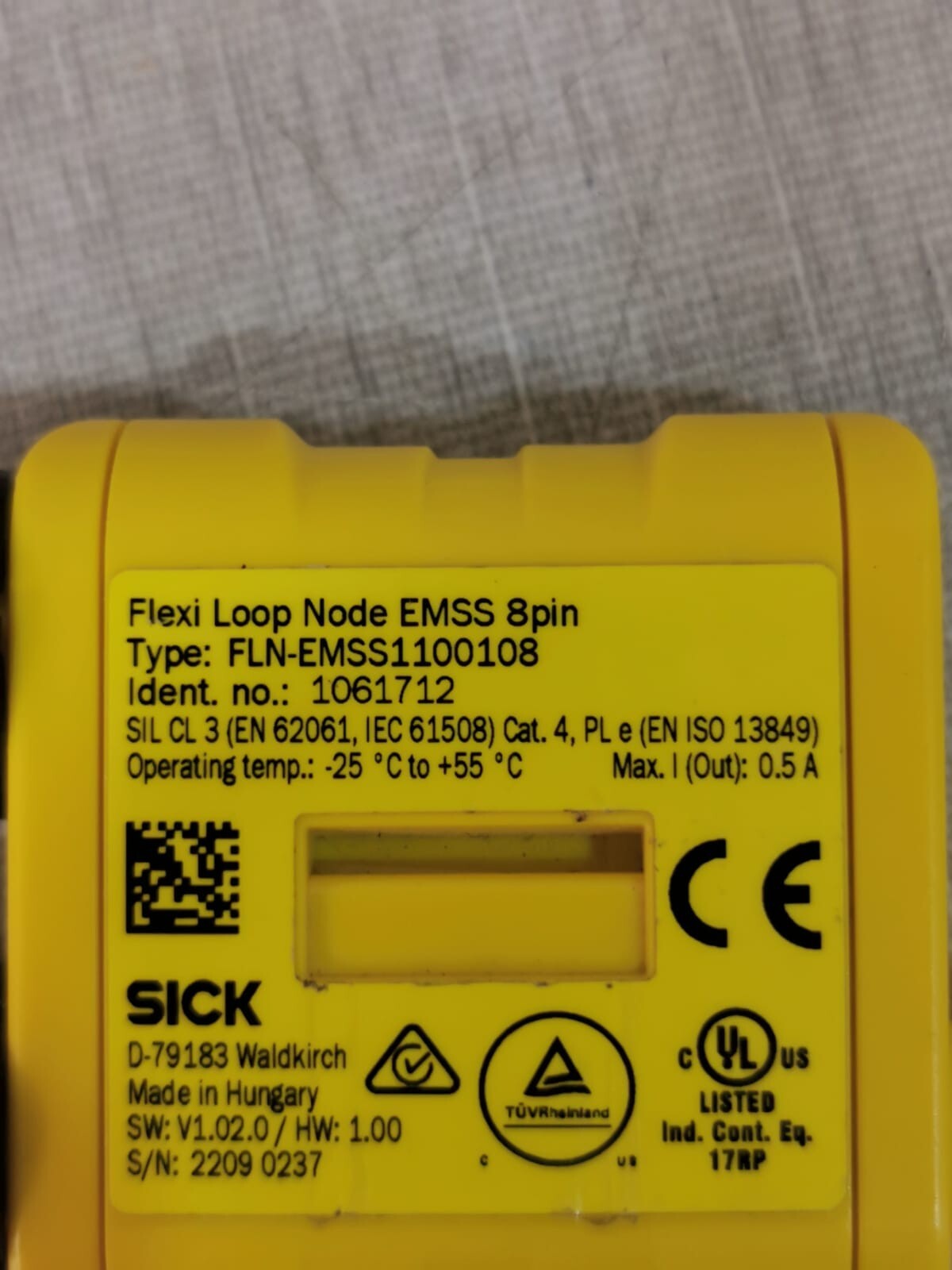 SICK EMSS1100108 SICK Flexi Loop Node EMSS 8pin FLN-EMSS1100108 Ident.No. 1061712 4