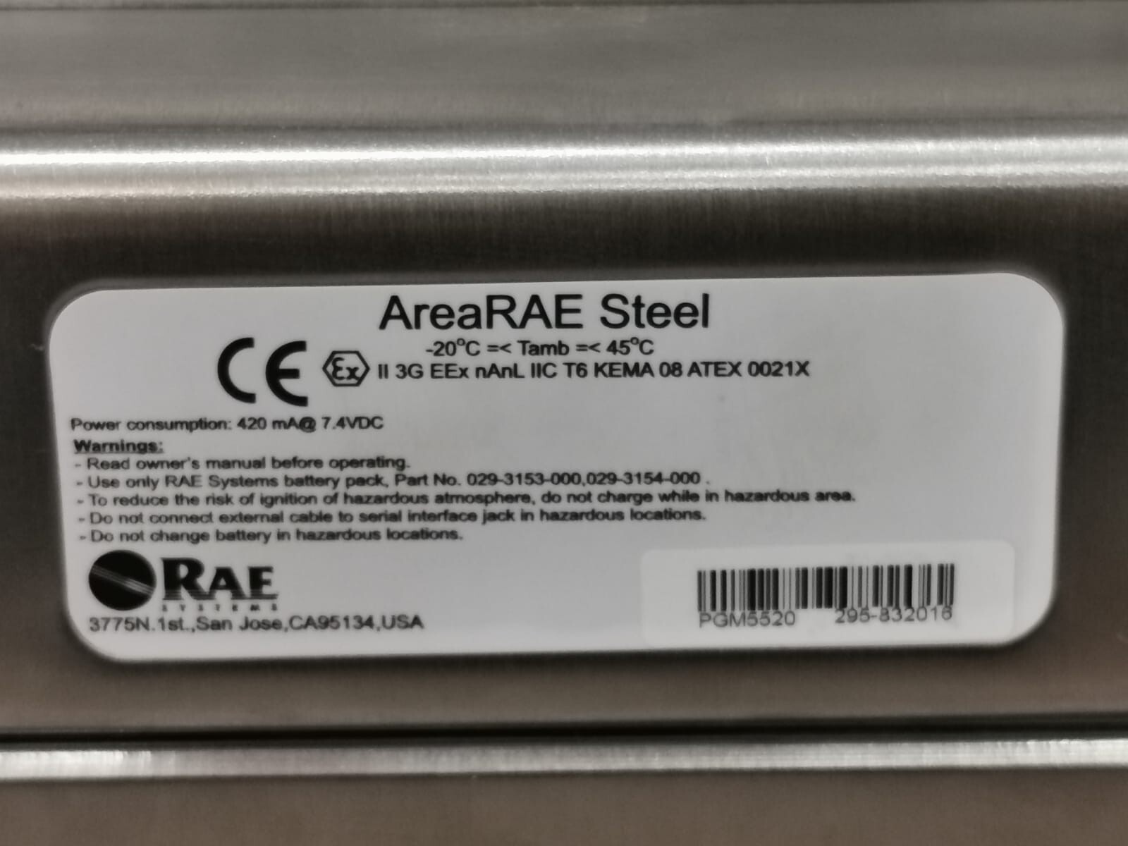 RAE Systems PGM-5520 AreaRAE Wireless Multi-Gas Monitor PGM-5520 by RAE Systems 2
