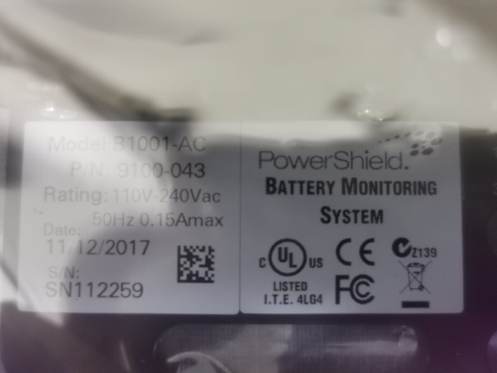 PowerShield B1001-AC POWERSHIELD SENTINEL B1001-AC 9100-043 110V-240VAC 3