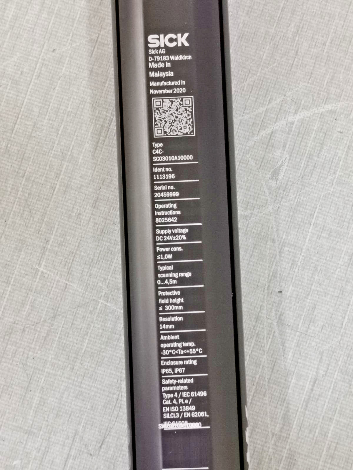 SICK SC03010A10000 SICK C4-RD C4C-SC03010A10000 Safety Light Curtain 1113196 DC 24V 3