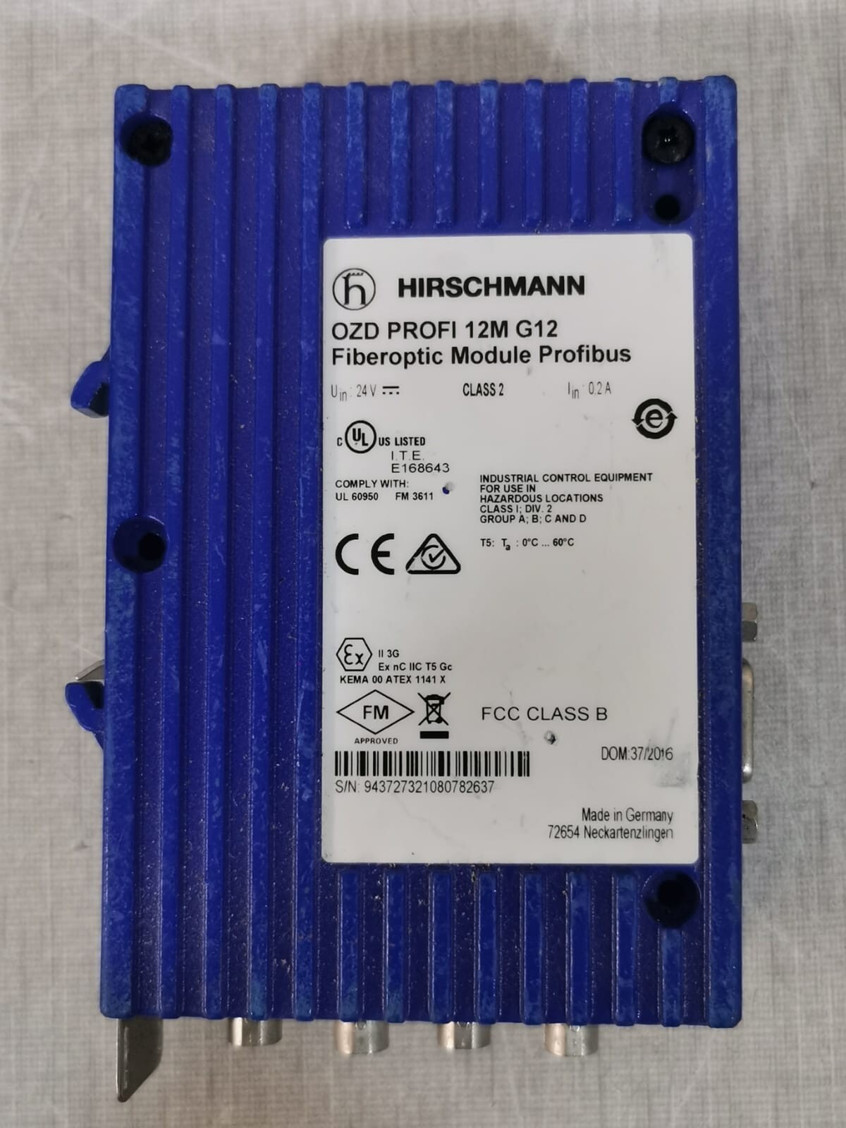 Hirschmann OZD PROFI 12M G12 Hirschmann OZD PROFI 12M G12 Fiberoptic Module Profibus 6