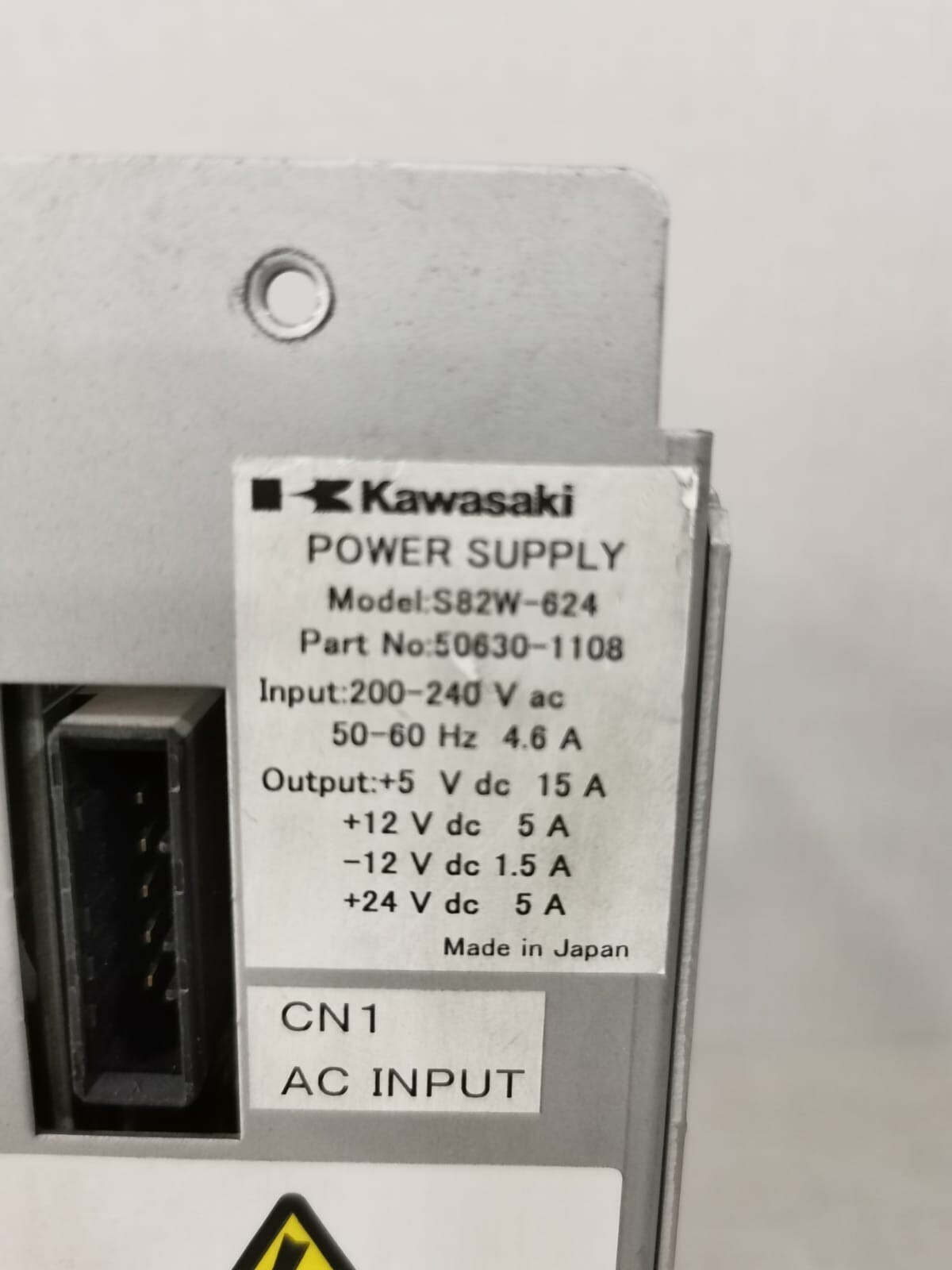 Kawasaki S82W-624 Kawasaki S82W-624 Power Supply Unit 50630-1108 200-240VAC 50-60HZ 2