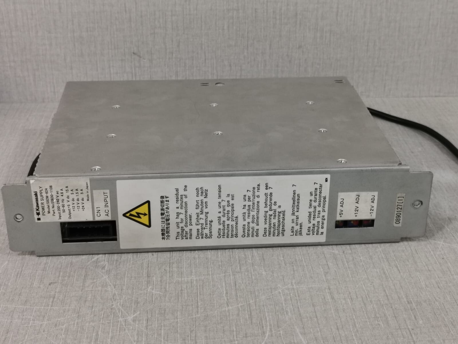 Kawasaki S82W-624 Kawasaki S82W-624 Power Supply Unit 50630-1108 200-240VAC 50-60HZ 3