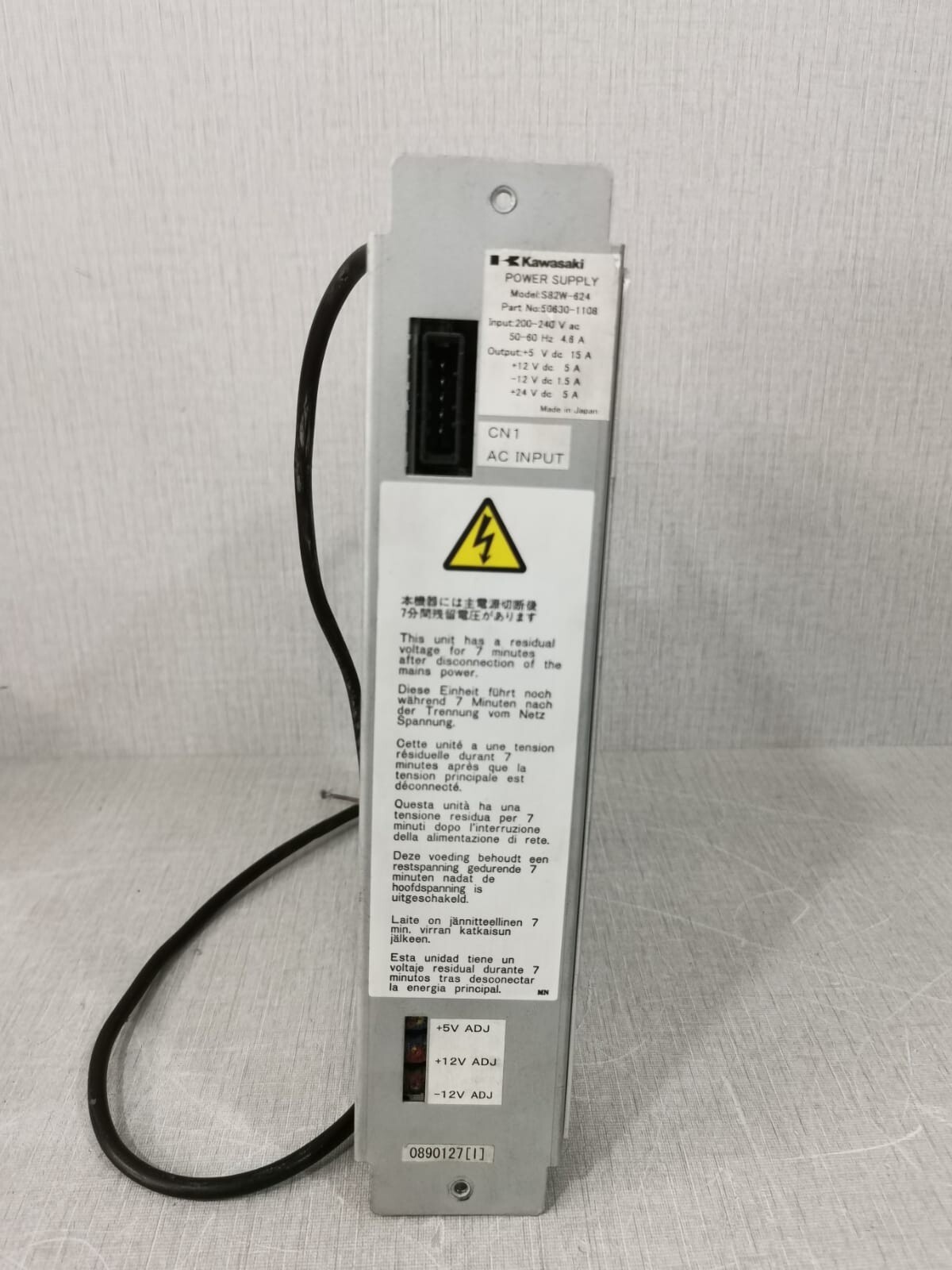 Kawasaki S82W-624 Power Supply Unit 50630-1108 200-240VAC 50-60HZ