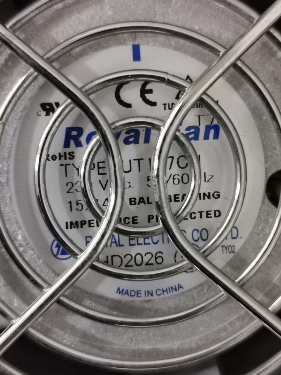 Royal Electric UT127CH Royal Electric UT127CH Royal Fan 230V~ 50/60 Hz 15/14W Ball Bearing 2