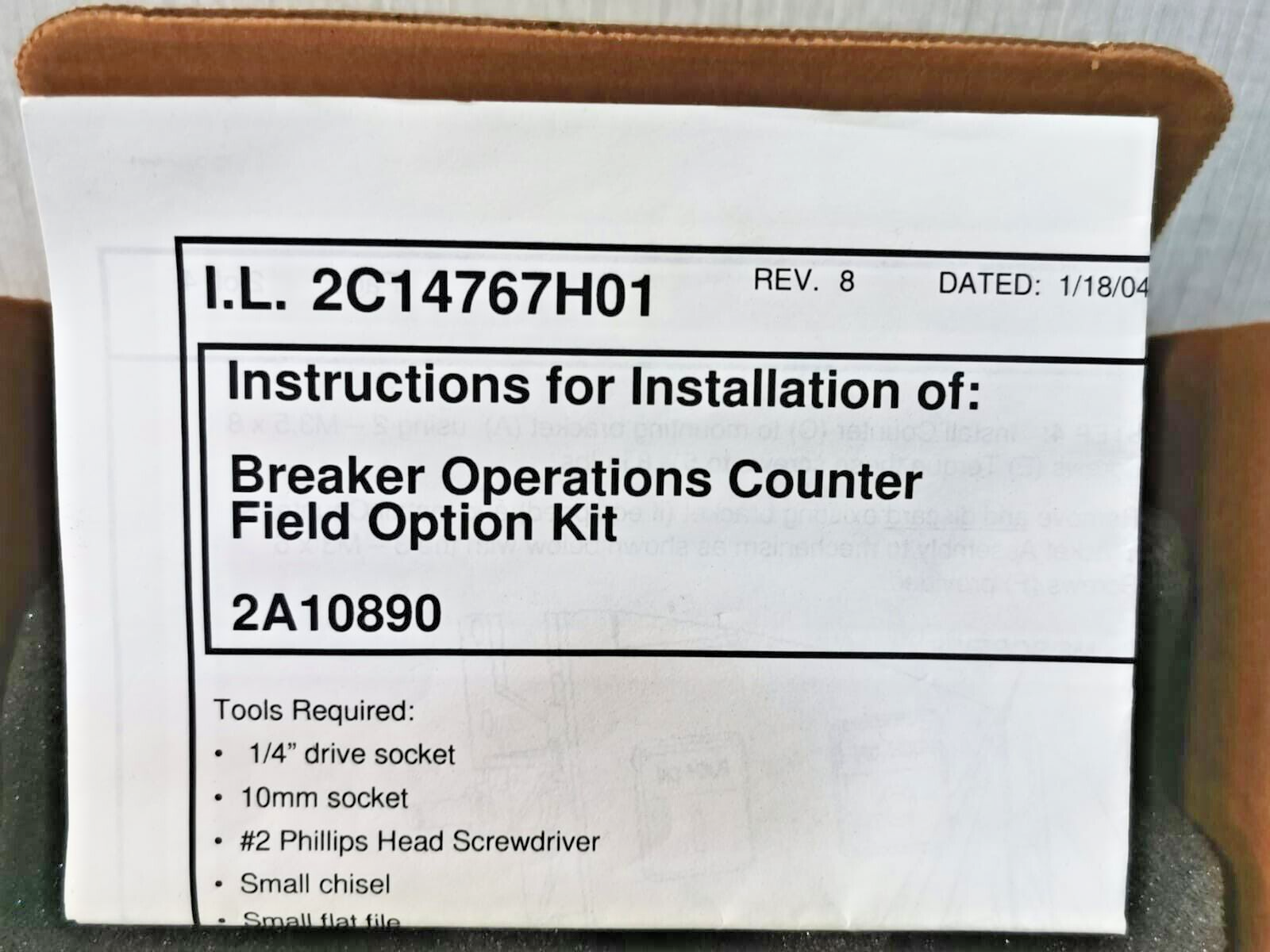 Eaton 2A10890 Eaton MCOUNT Operations Counter 2A10890 Breaker Operations Counter Field Kit 3