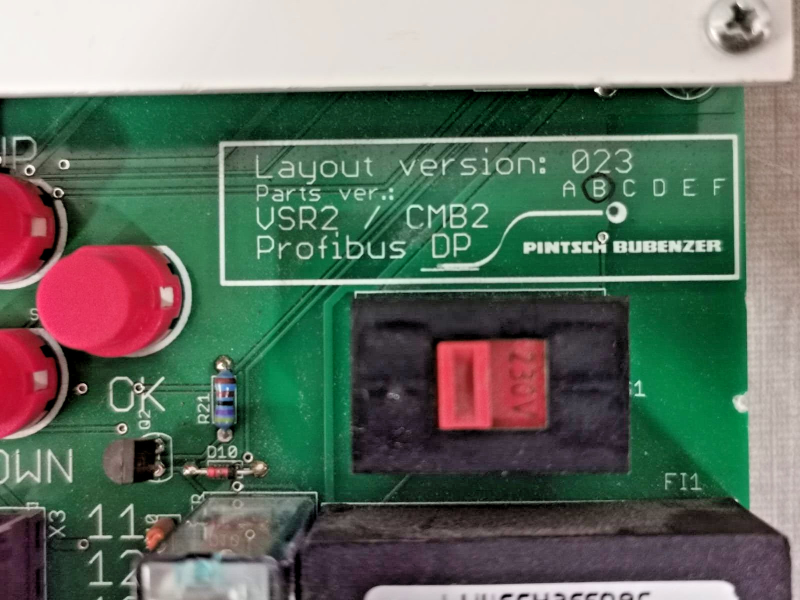 Pintsch Bubenzer VSR2-SB/CMB2 Pintsch Bubenzer VSR2-SB/CMB2 Measurement Monitoring System Ver 023 Panel Board 2