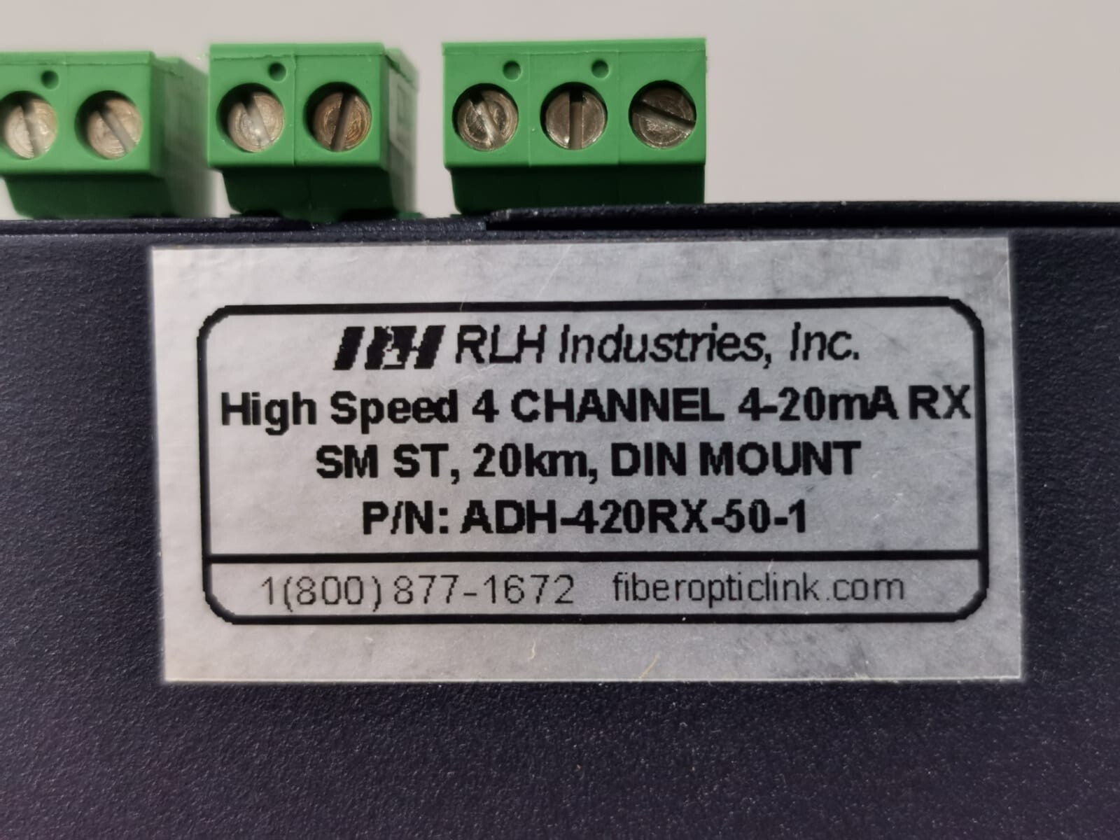 RLH Industries ADH-420RX-50-1 RLH Industries RX High Speed 4 channel 4-20ma ADH-420RX-50-1 Analog Fiber Link 3