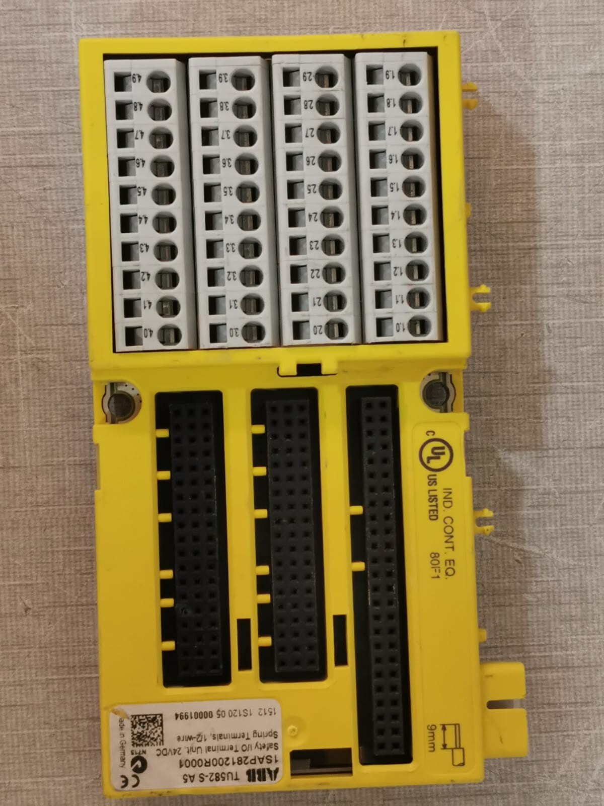 ABB TU582-S A5 1SAP281200R0001 Safety I/O Terminal Unit