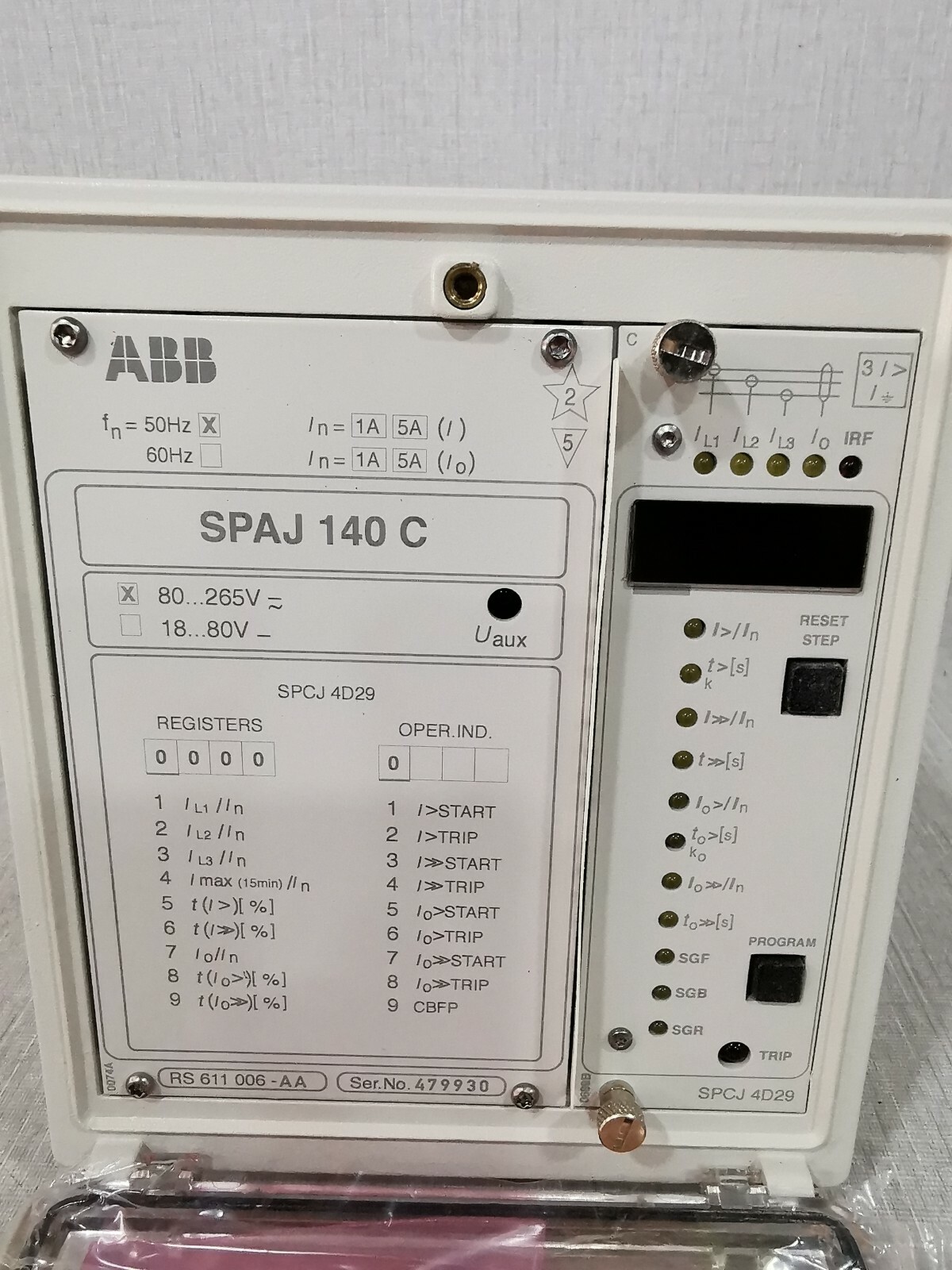ABB SPCJ 4D29 ABB SPAJ 140 C OVERCURRENT & EARTH-FAULT RELAY SPCJ 4D2 2