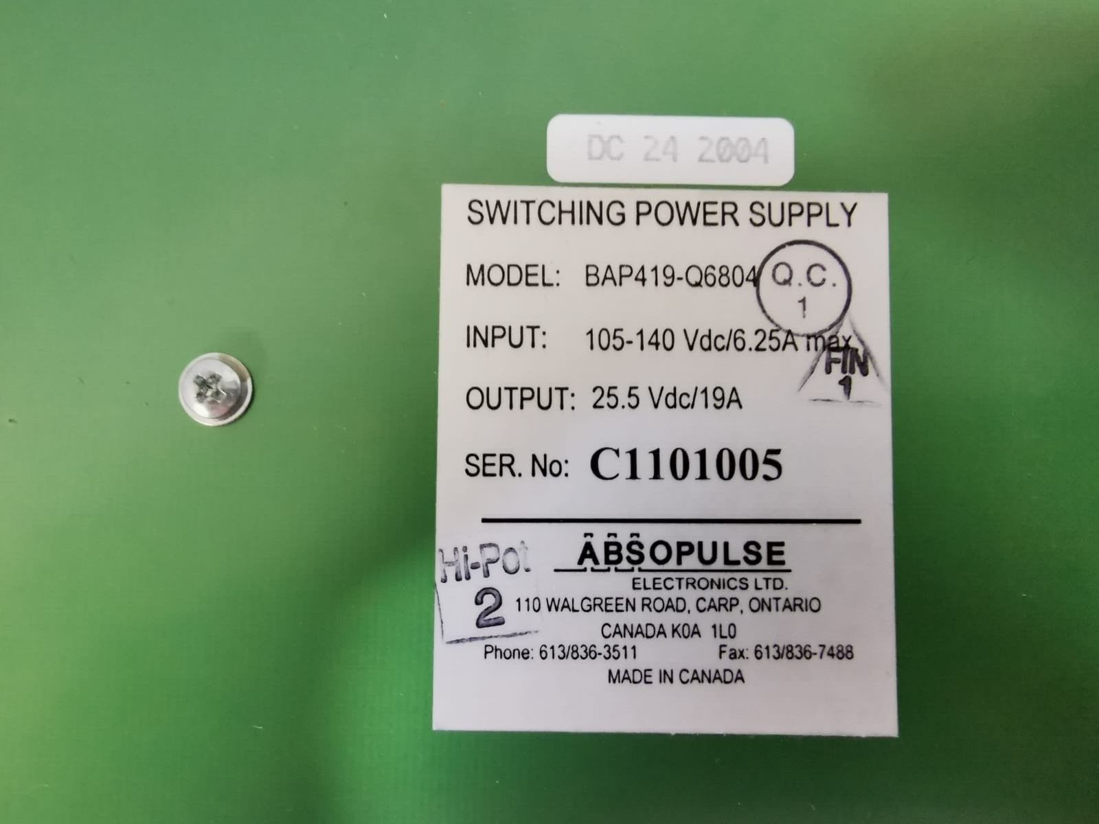 ABSOPULSE ELECTRONICS BAP419-Q6804 ABSOPULSE Electronics BAP419-Q6804 DC/DC Converter Switching Power Supply 3