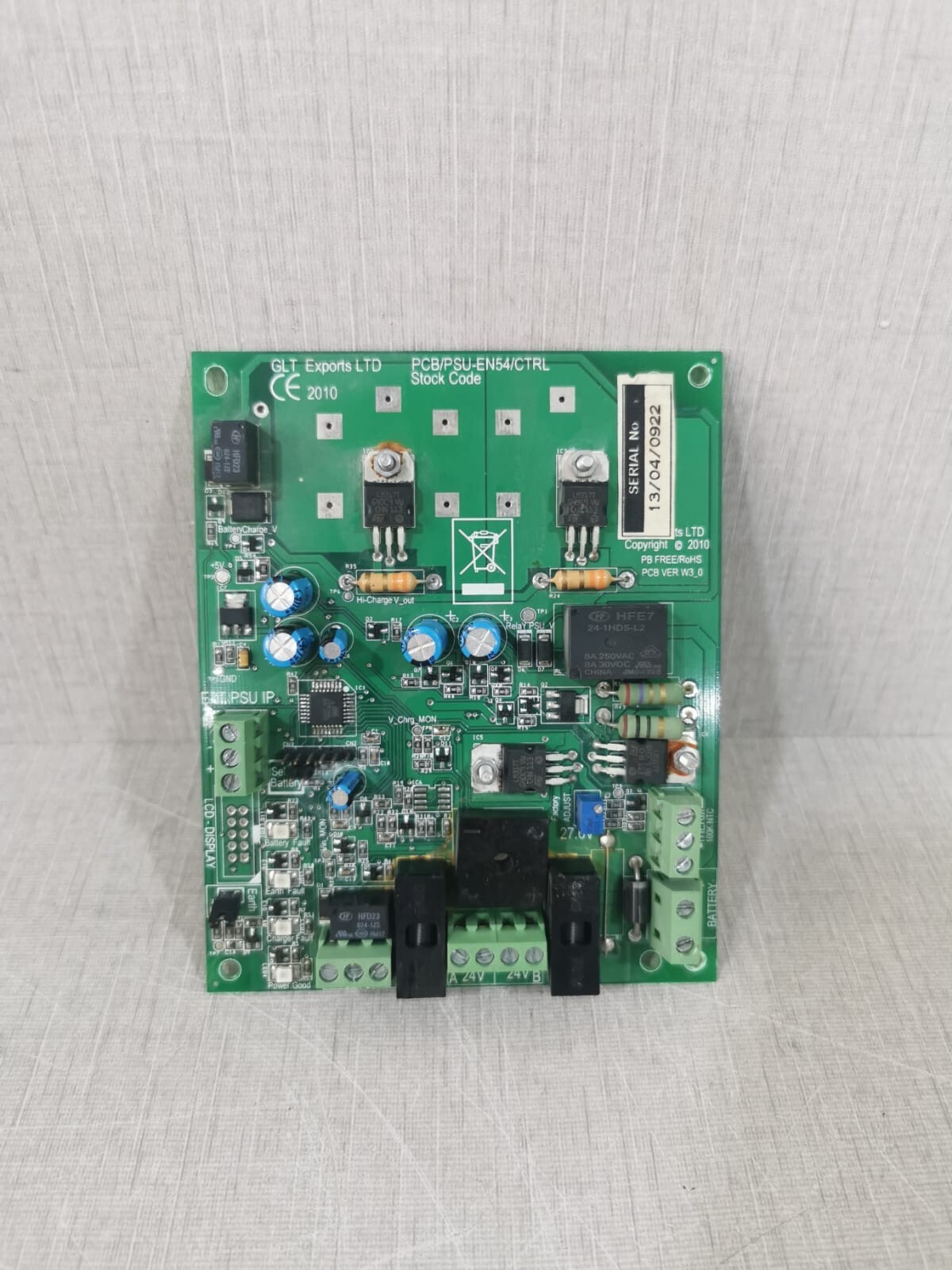 GLT Exports LTD. PSU-EN54/CTRL Interface Board