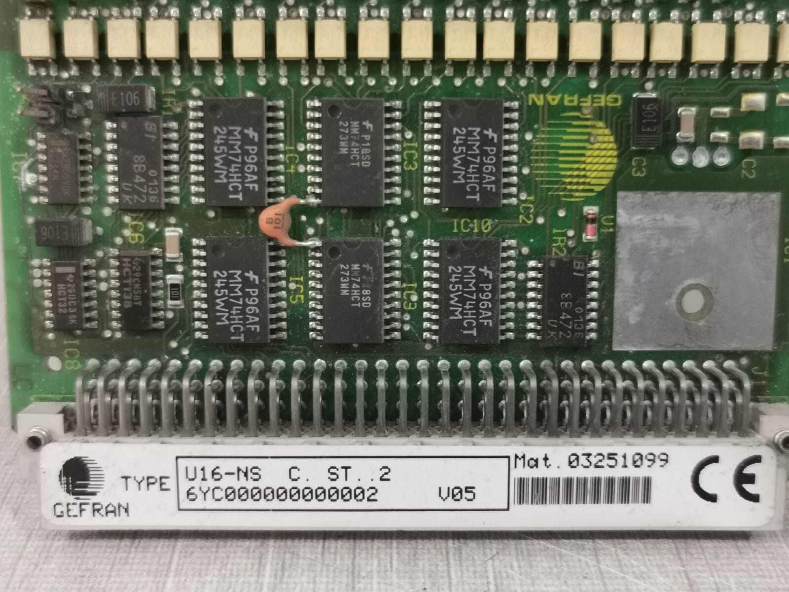 GEFRAN U16-NS C.ST.2, 6YC000000000002 GEFRAN U16-NS 6YC000000000002 V05 C.ST.2 Printed Circuit Board 448502 3