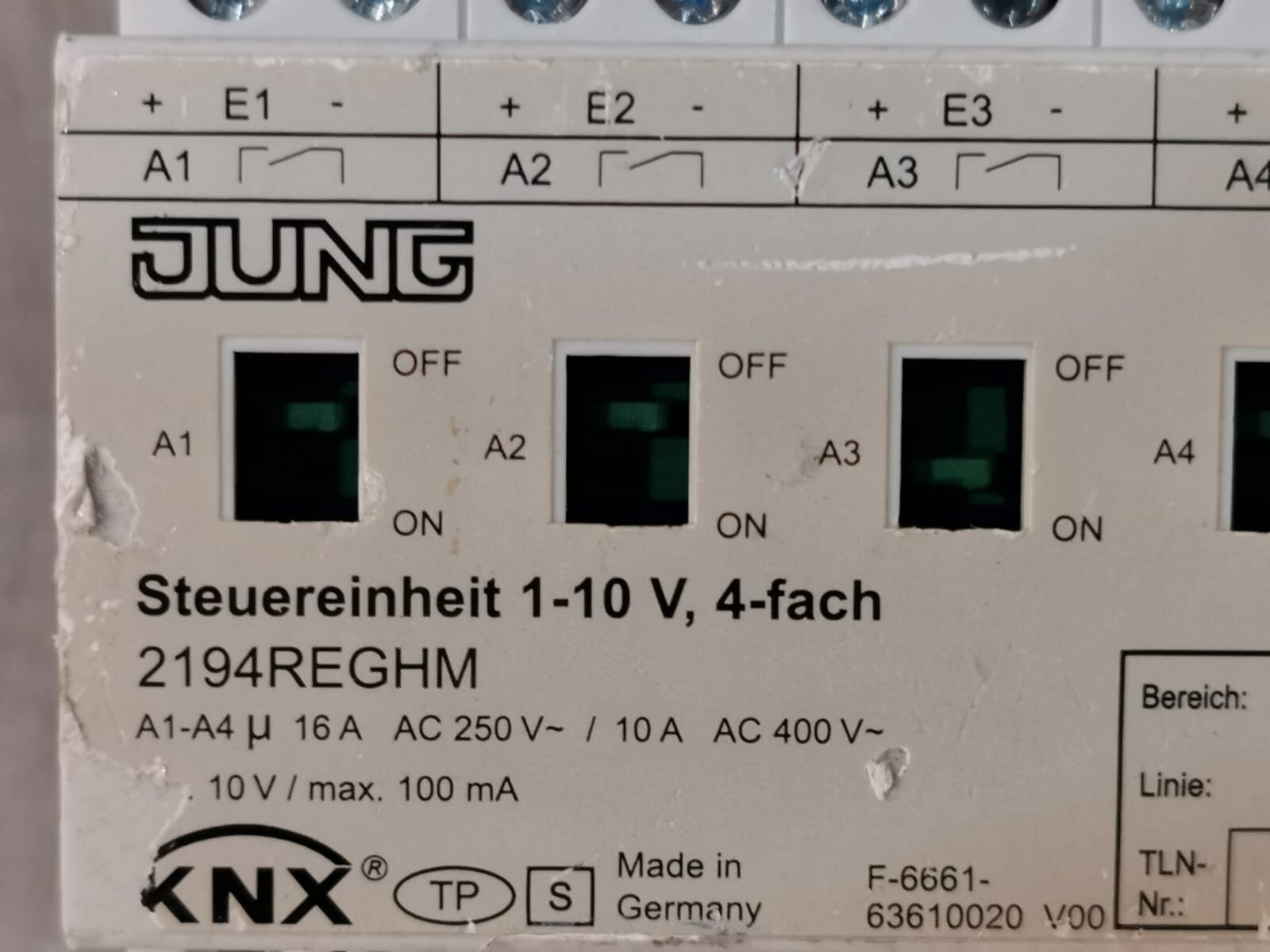 Jung JUNG-2194 Jung 2194 REG KNX EIB Steuereinheit 1-10 V 4-fach 2194 2