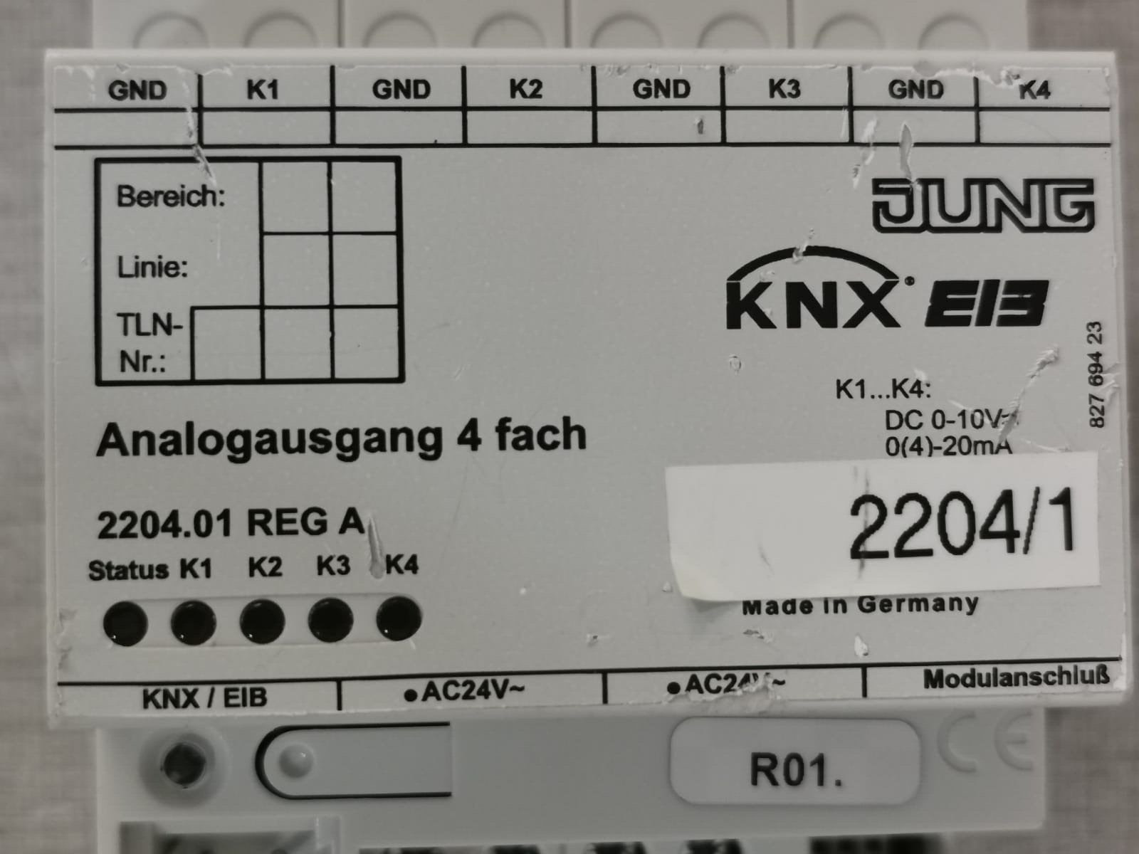 JUNG 2204.01 REG A Jung 2204.01 REG A KNX Analogue Actuator 4 FACH 2