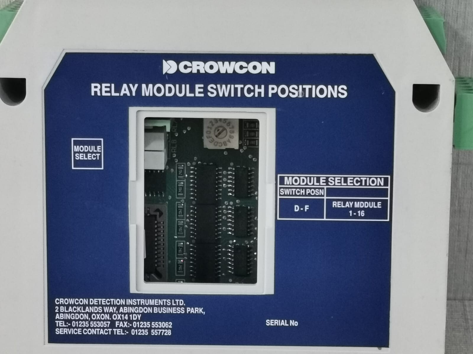 CROWCON 1-16 Crowcon 1-16 Relay Module Switch Positions - WITHOUT COVER 4