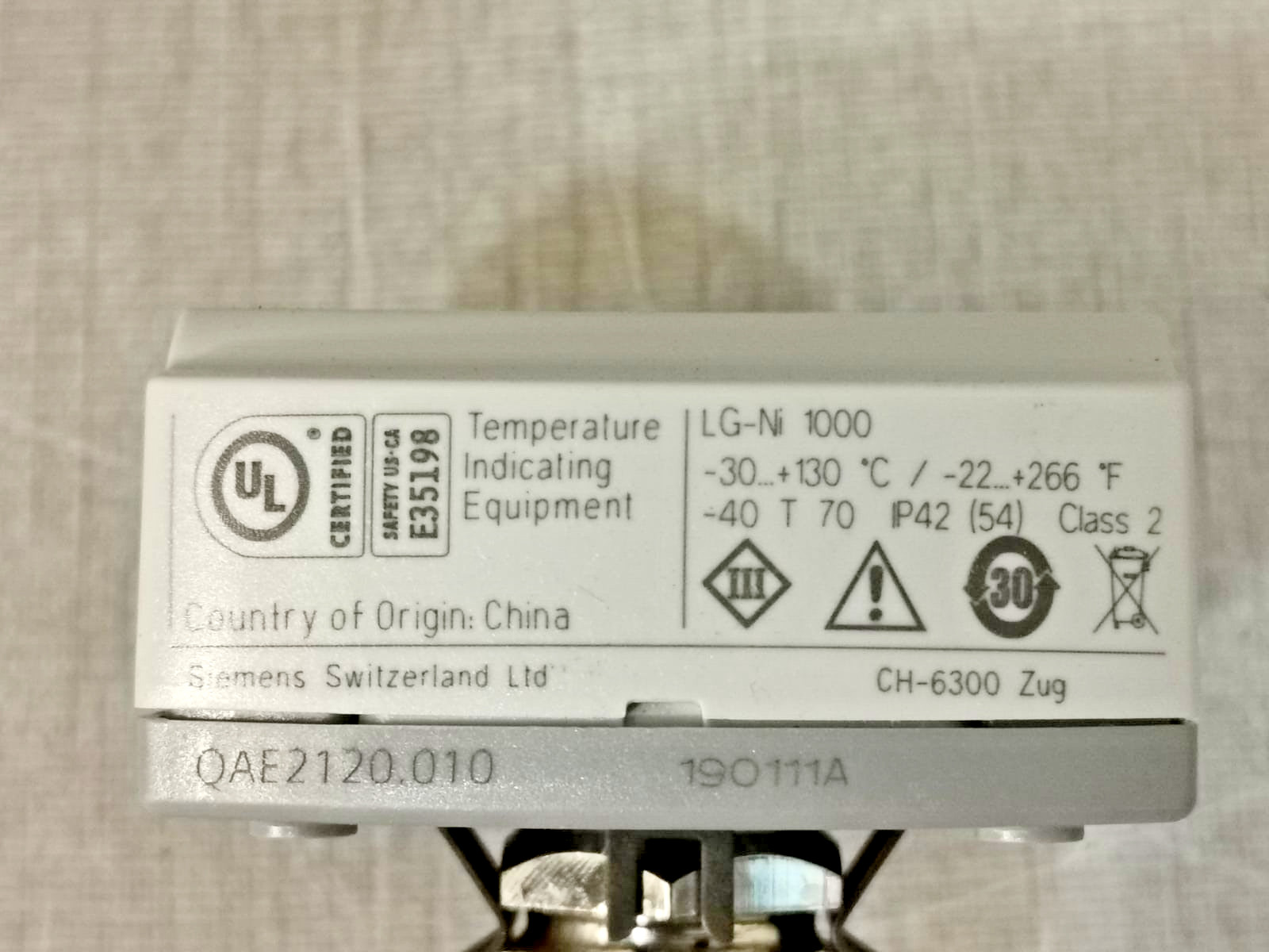 Siemens QAE2120.010 Siemens QAE2120.010 Immersion Temperature Sensor - WITH FILTHY BOX 7