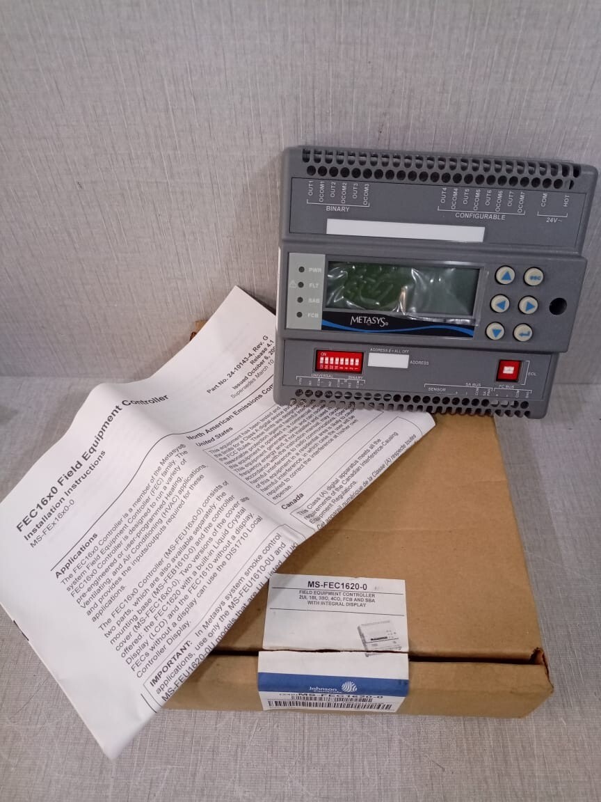 Johnson Controls FEC1620-0 Johnson Controls METASYS MS-FEC1620-0 Rev F S/W Ver 4.1 Field Equipment Control 6