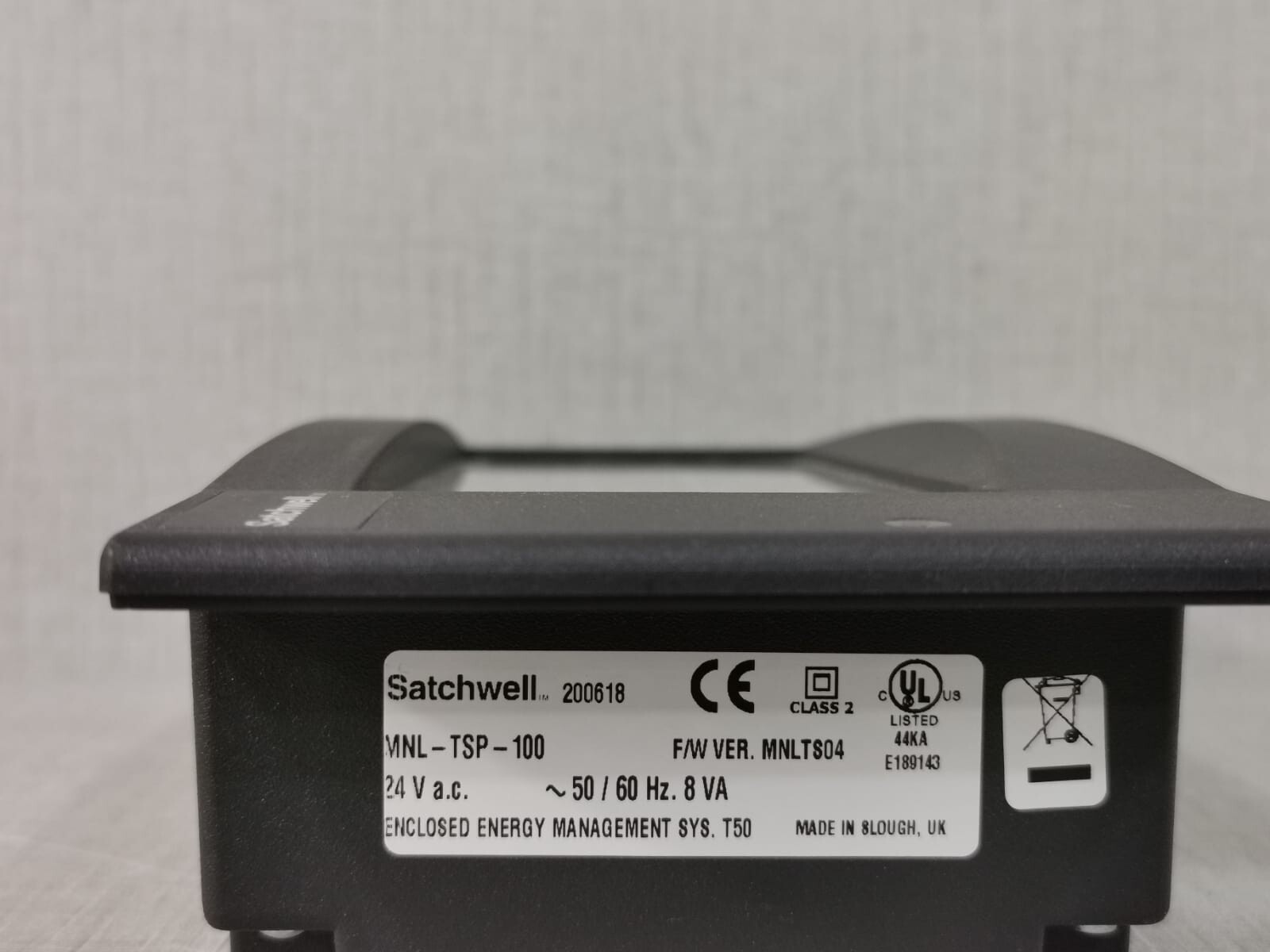 Satchwell TSP-100 SATCHWELL MNL-TSP-100 TOUCH SCREEN-PANEL MOUNTING 8