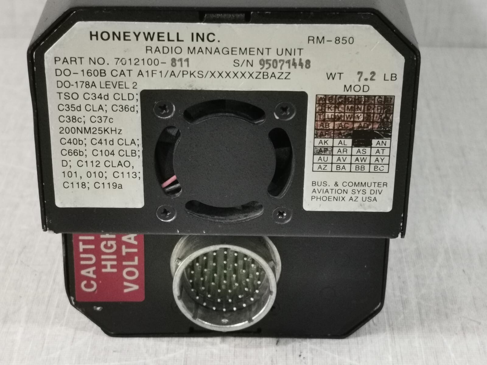 Honeywell RM850 Honeywell Radio Management Unit RM850 7012100-811 3