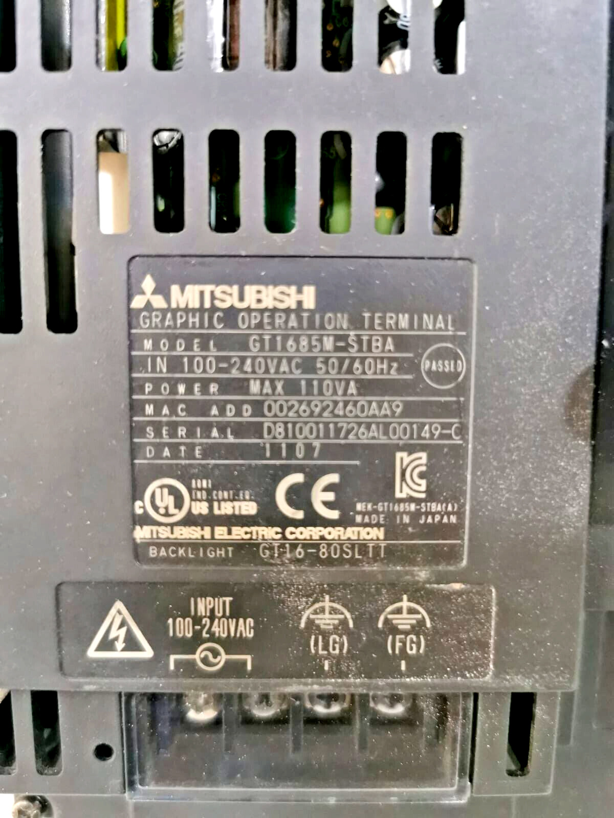 Mitsubishi Electric GOT1000-GT15-QBUS/GT1685MSTBA Mitsubishi GOT1000-GT15-QBUS/GT1685MSTBA Graphic Operation Panel 9