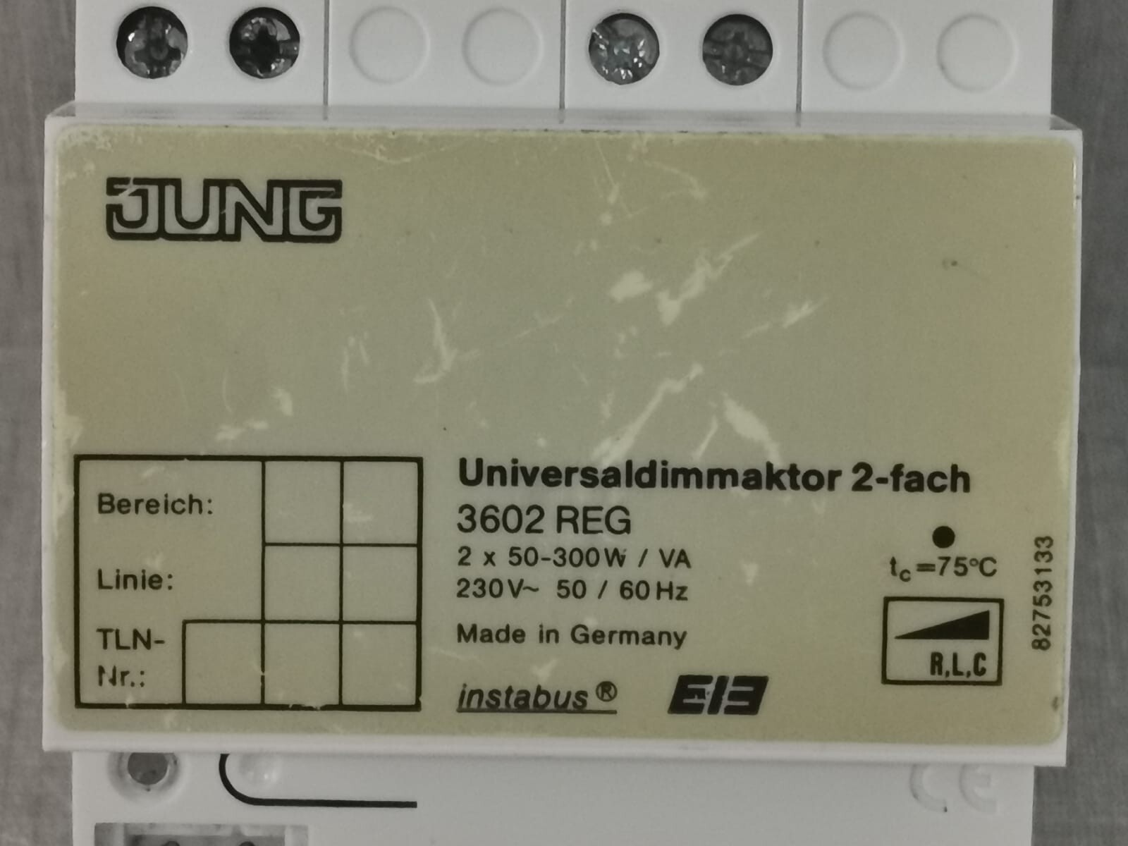 JUNG 3602 REG JUNG 3602 REG UNIVERSAL-DIMMING ACTUATOR 2-GANG 2