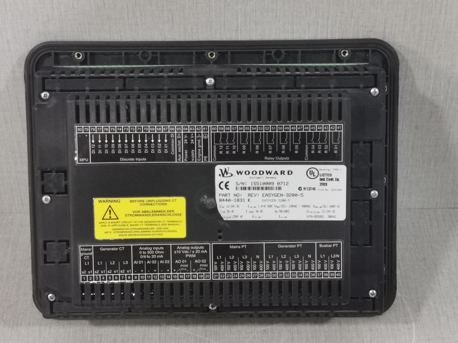 Woodward EASYGEN 3200-5 PN 8440-1831 WOODWARD EASYGEN 3200-5 P/N: 8440-1831 REV. K 9