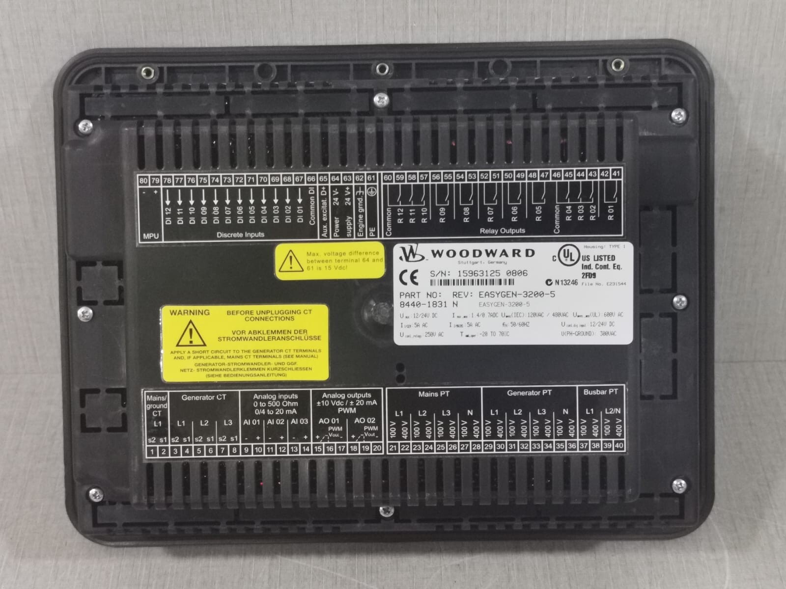 Woodward EASYGEN 3200-5 WOODWARD EASYGEN 3200-5 P/n:8440-1831 REV. N 9