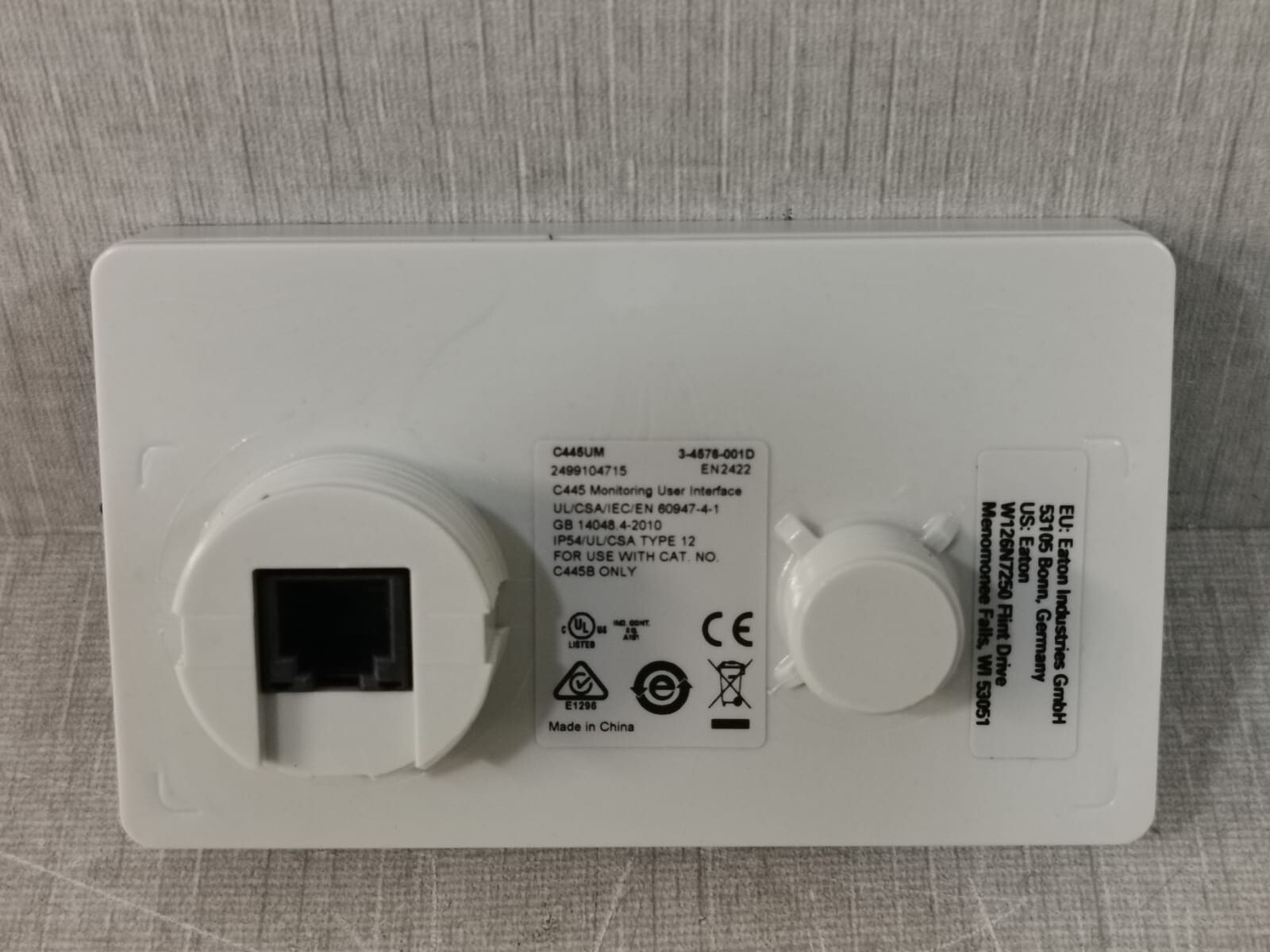 Eaton C445UM EATON C445UM Monitoring User Interface Style Number: 3-4576-001D 5