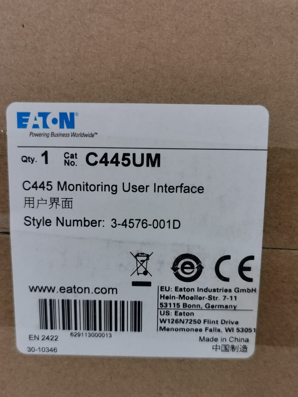 Eaton C445UM EATON C445UM Monitoring User Interface Style Number: 3-4576-001D 6