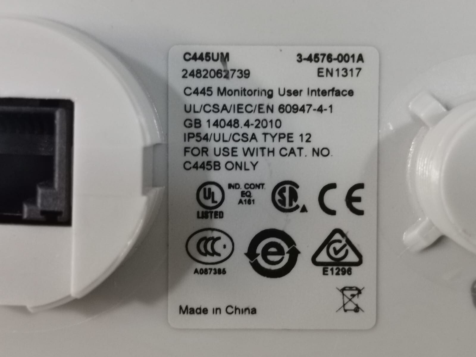 Eaton EATON C445UM EATON C445UM Monitoring User Interface Style Number:3-4576-001A 3