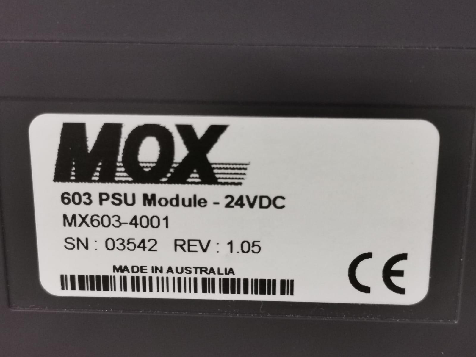 MOX MOX 603 MOX 603 PSU MODULE MX603-4001 REV.1.05 6