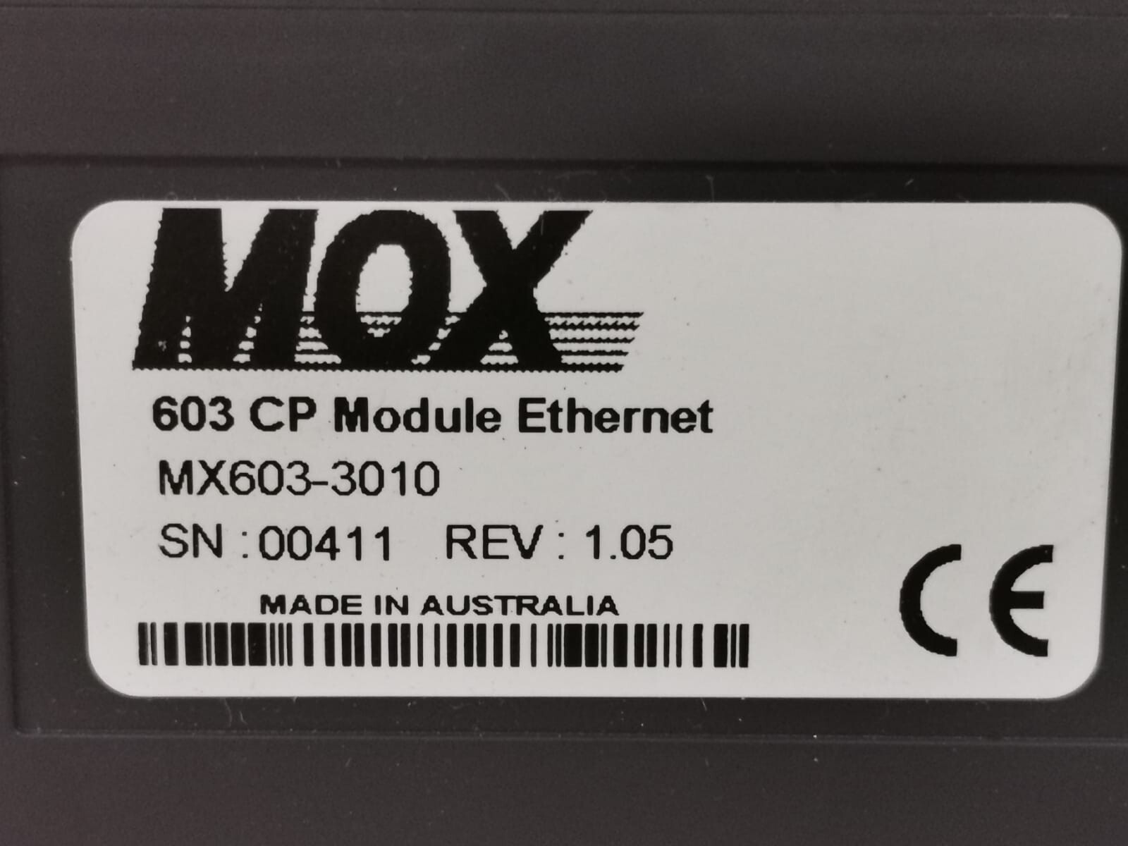 MOX MOX 603 MOX 603 CP MODULE ETHERNET|MX603-3010/603 CP BASE RACK MX6033105 5