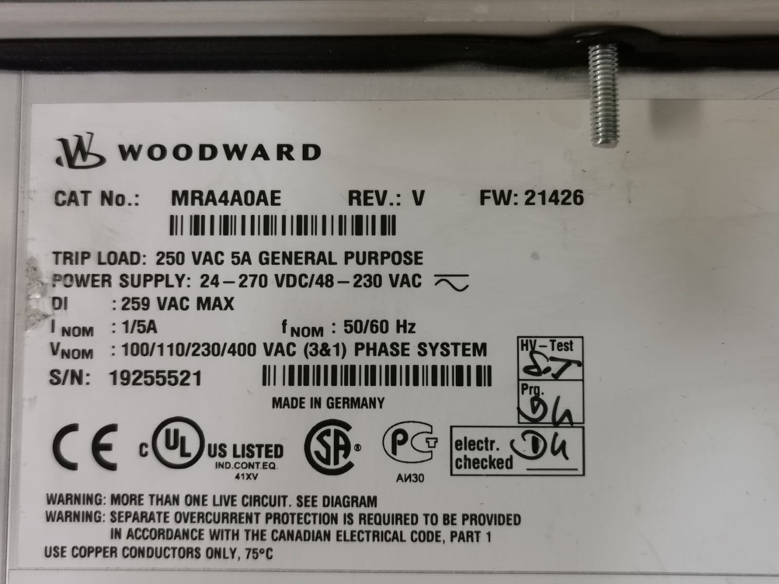 Woodward MRA4A0AE WOODWARD MRA4A0AE REV.V 4