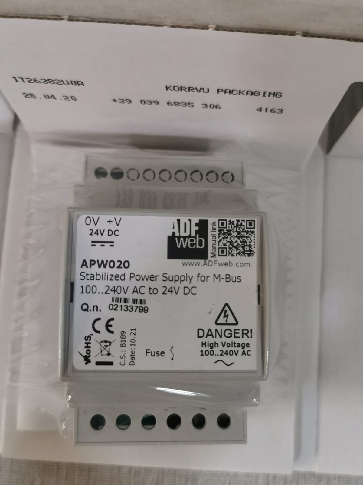 ADF WEB APW020 ADF WEB APW020 STABILIZED POWER SUPPLY FOR M-BUS 2