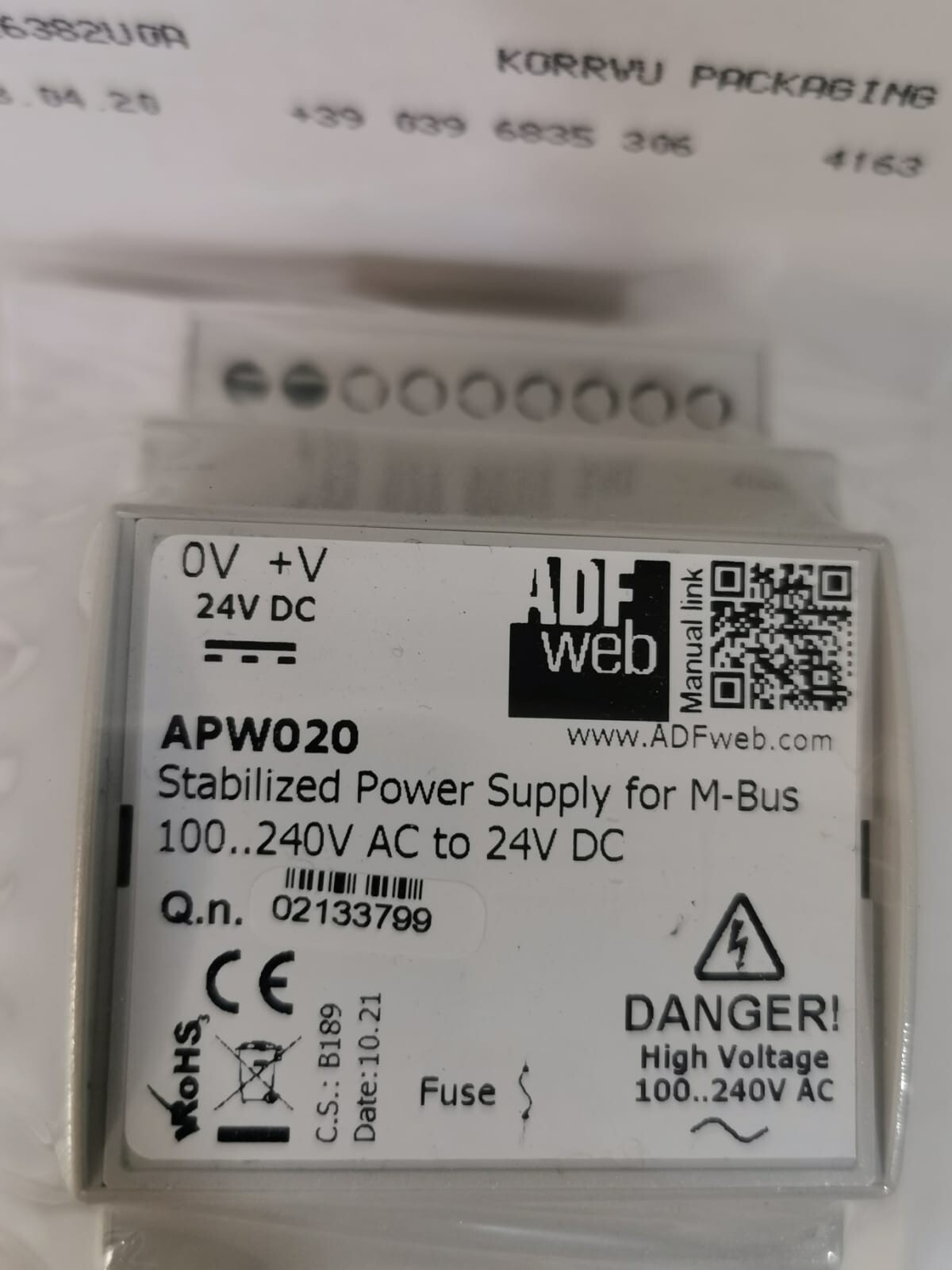 ADF WEB APW020 ADF WEB APW020 STABILIZED POWER SUPPLY FOR M-BUS 4