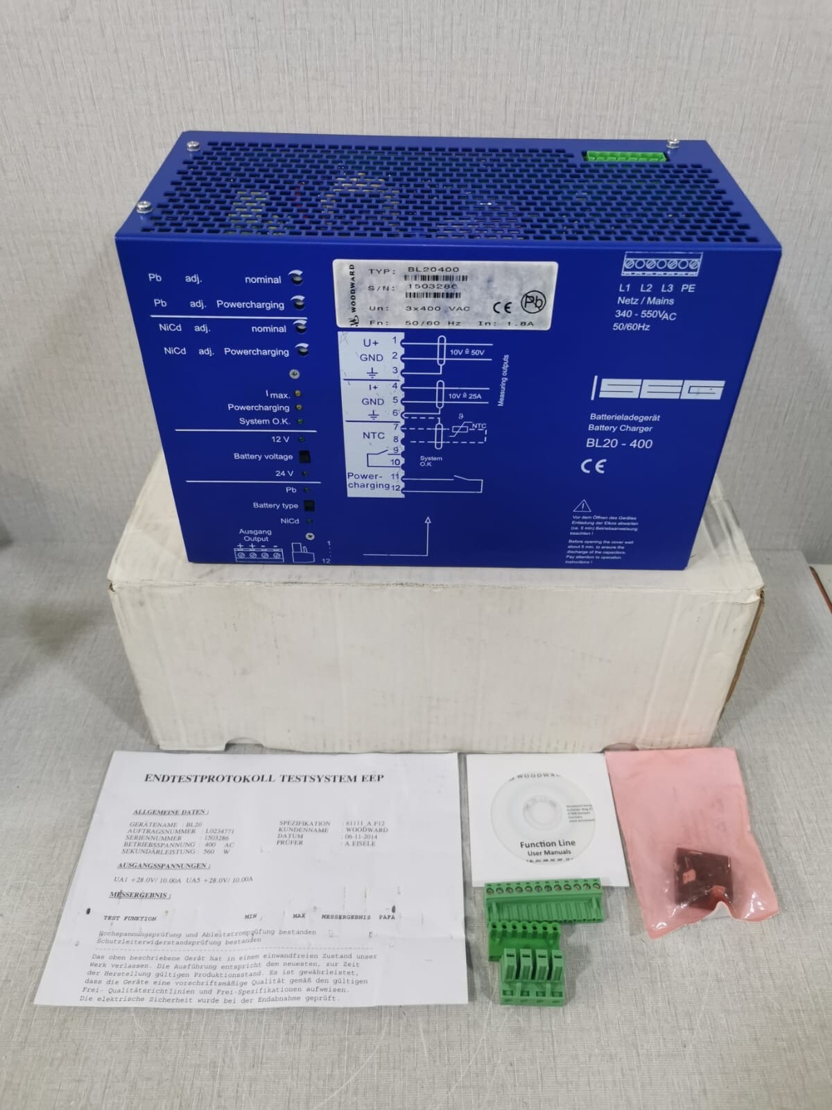WOODWARD SEG BL20400 BATTERY CHARGER