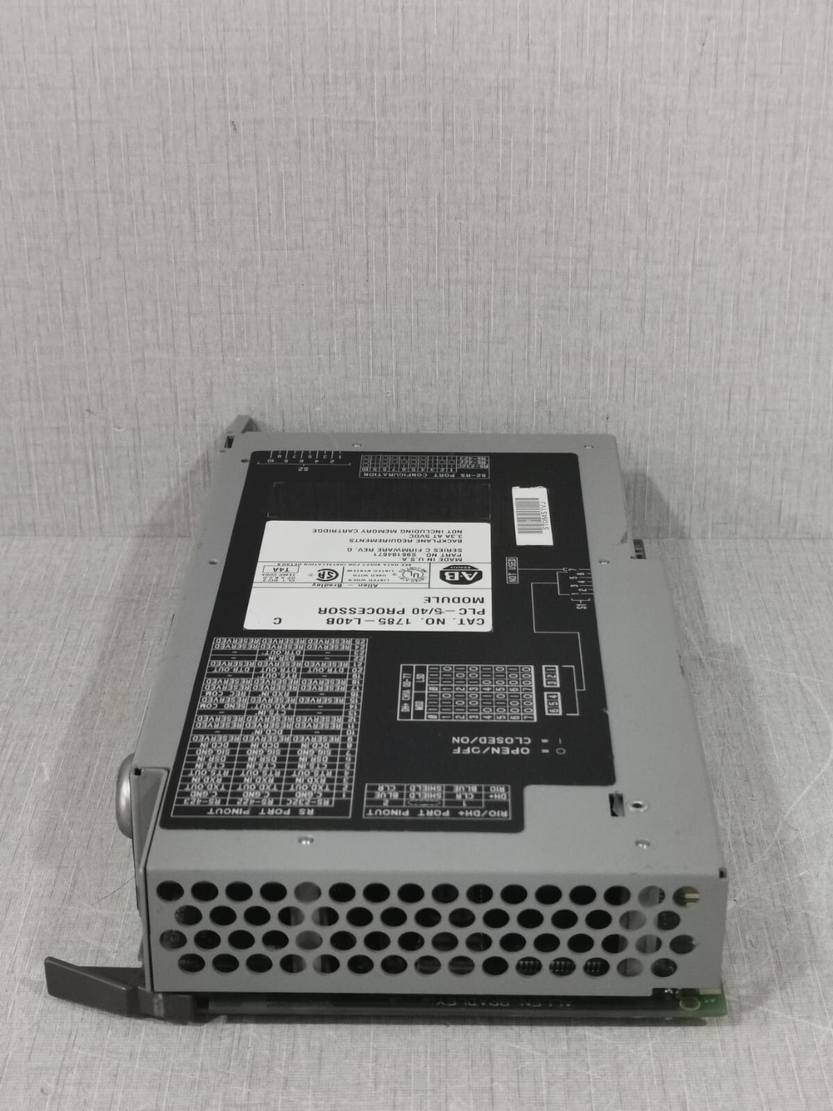 Allen-Bradley S96184671 Allen Bradley 1785-L40B PLC-5/40 Processor Module S96184671 Ser. C/REV.G 5