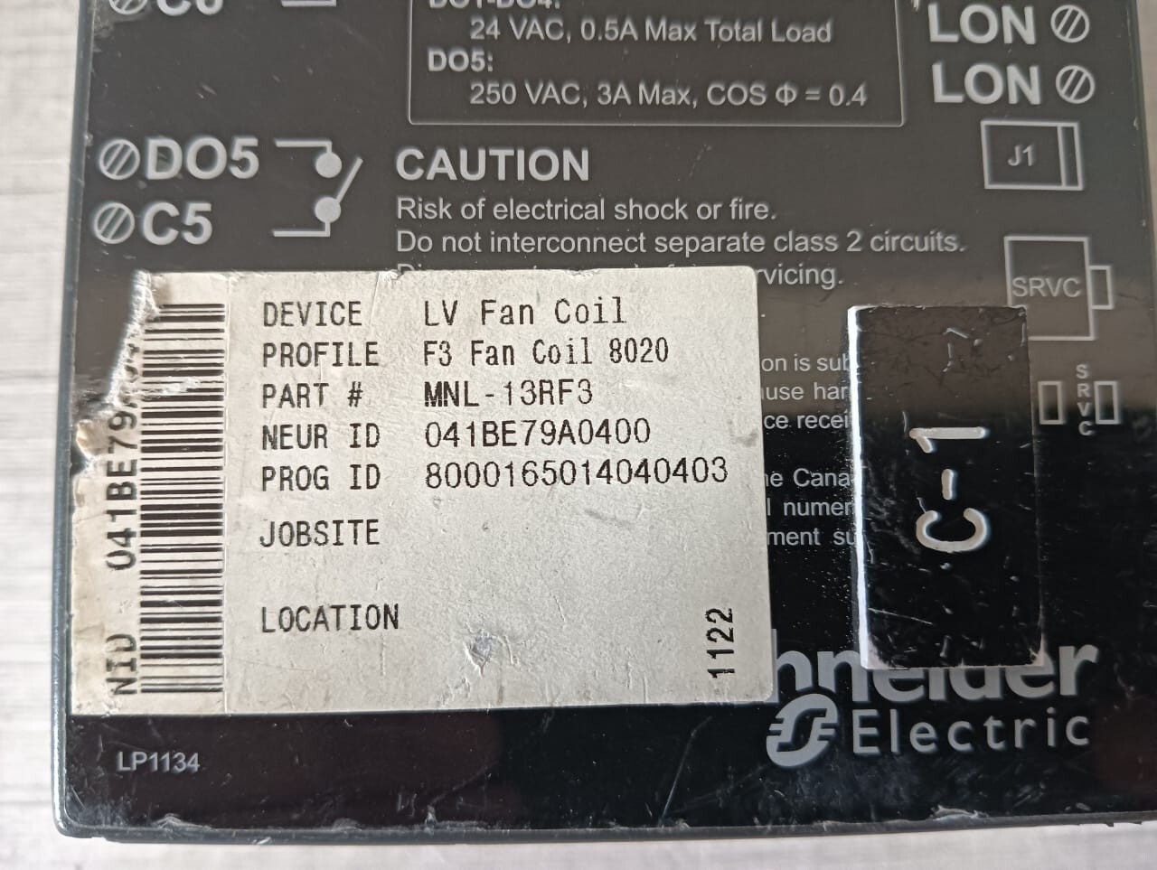 Schneider MNL-13RF3 Schneider TAC I/A Series MNL-13R MNL-13RF3 LV FAN COIL | F3 8020 3