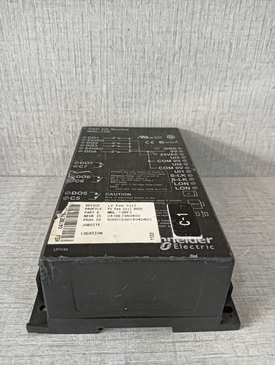 Schneider MNL-13RF3 Schneider TAC I/A Series MNL-13R MNL-13RF3 LV FAN COIL | F3 8020 7